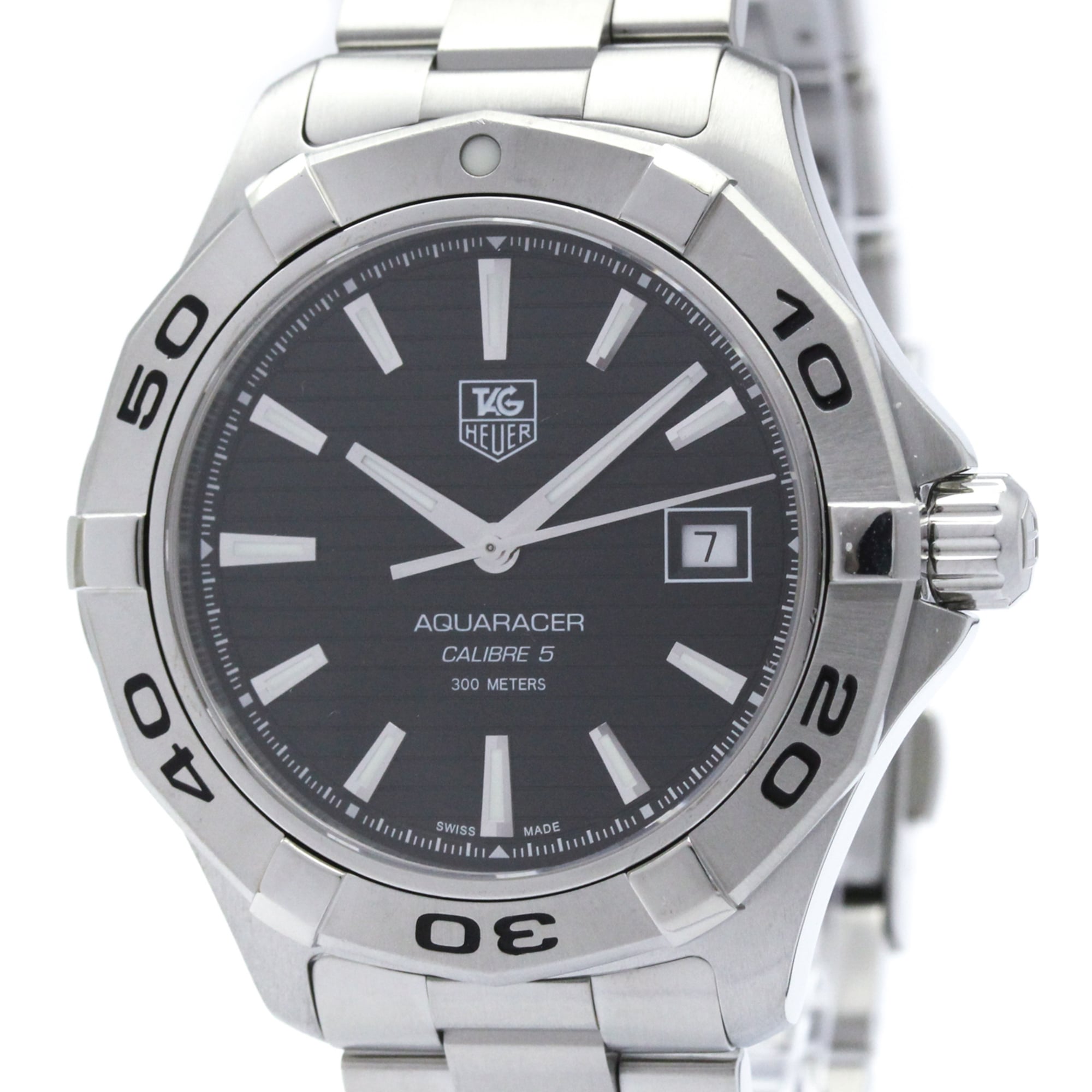 TAG HEUER Aquaracer Caliber 5 Steel Automatic Watch WAP2010 Polished