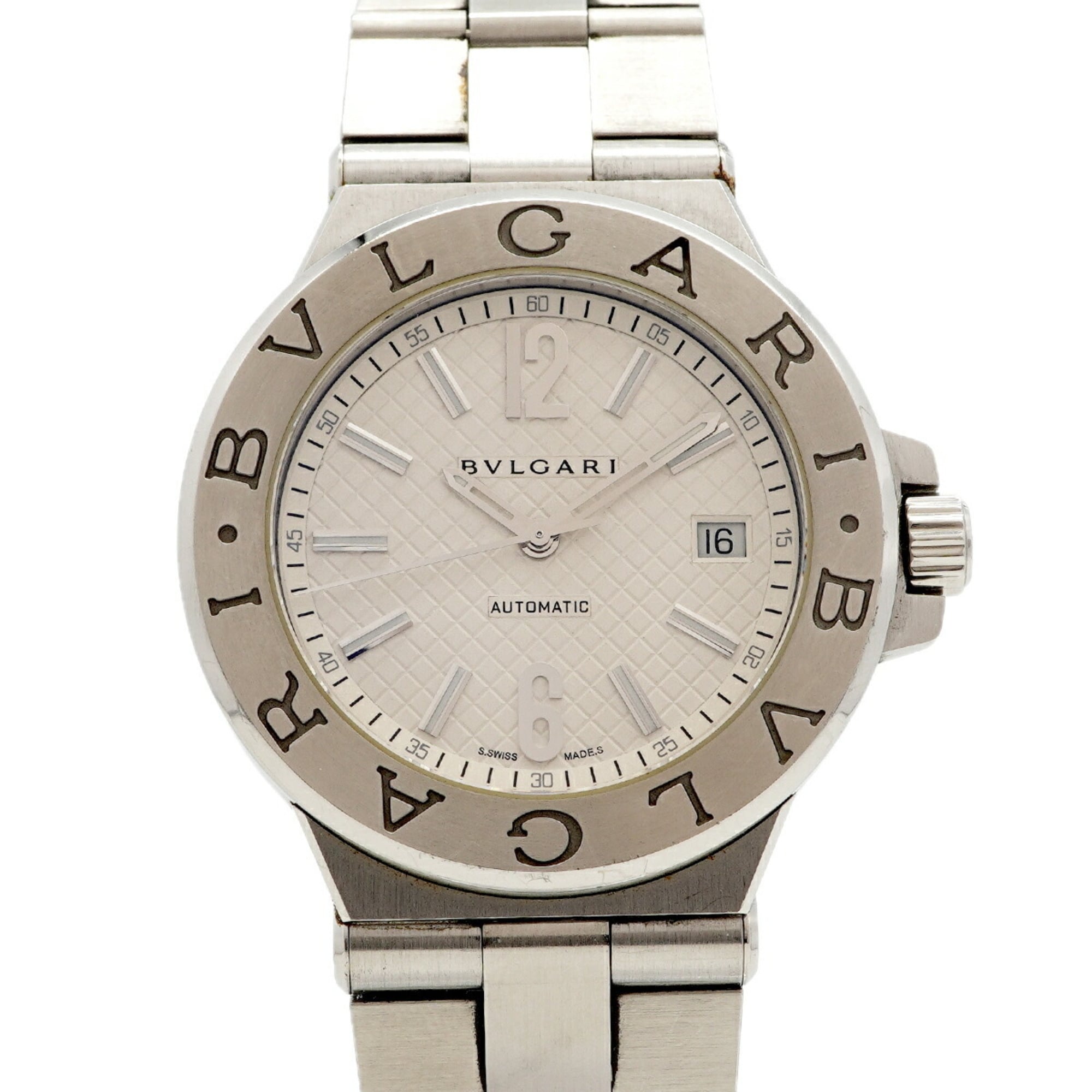 Bulgari Diagono Date DG40S Silver Dial Men\'s Watch