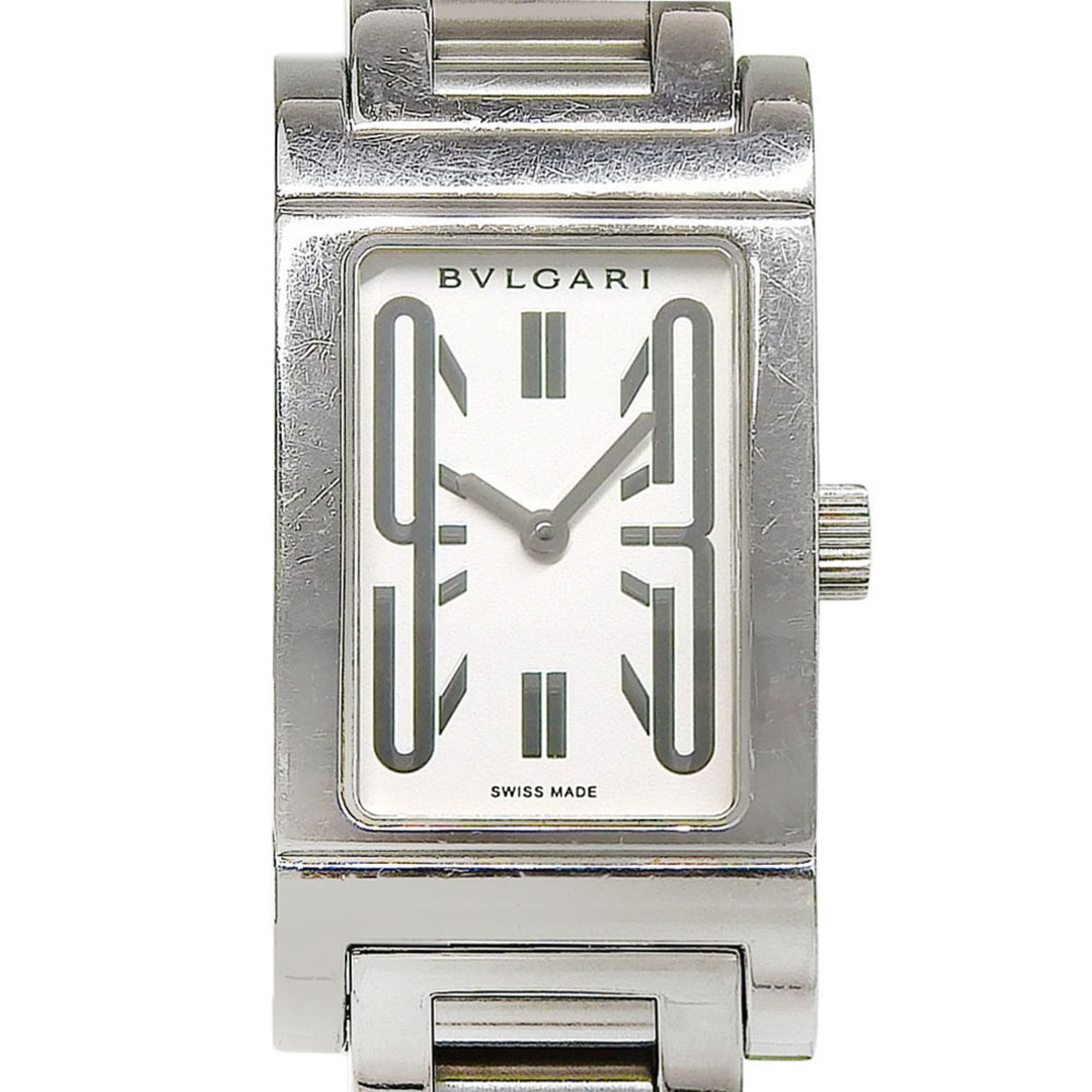 Bulgari BVLGARI Rettangolo RT39S Square White Dial Stainless Steel Quartz Battery Operated Women\'s
