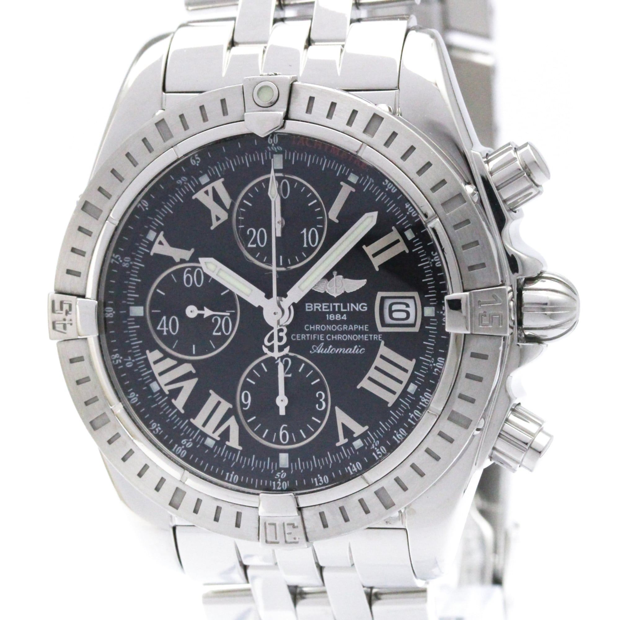 BREITLING Chronomat Evolution Steel Automatic Watch A13356 Polished