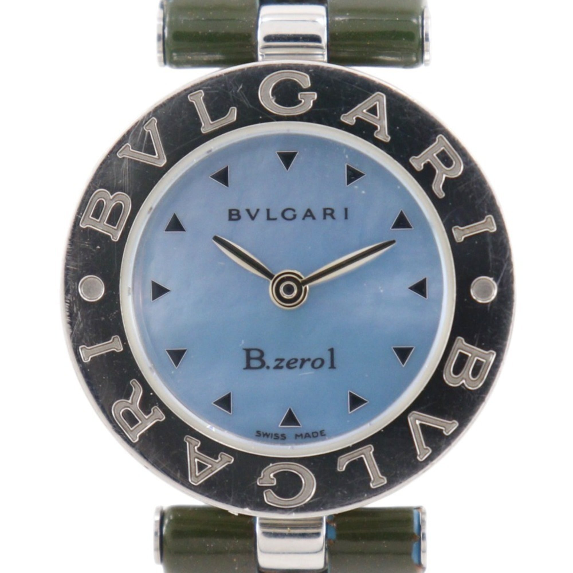 Bulgari BVLGARI Bzero1 Watch BZ22S Stainless Steel Quartz Analog Blue Mother-of-Pearl Dial Women\'s