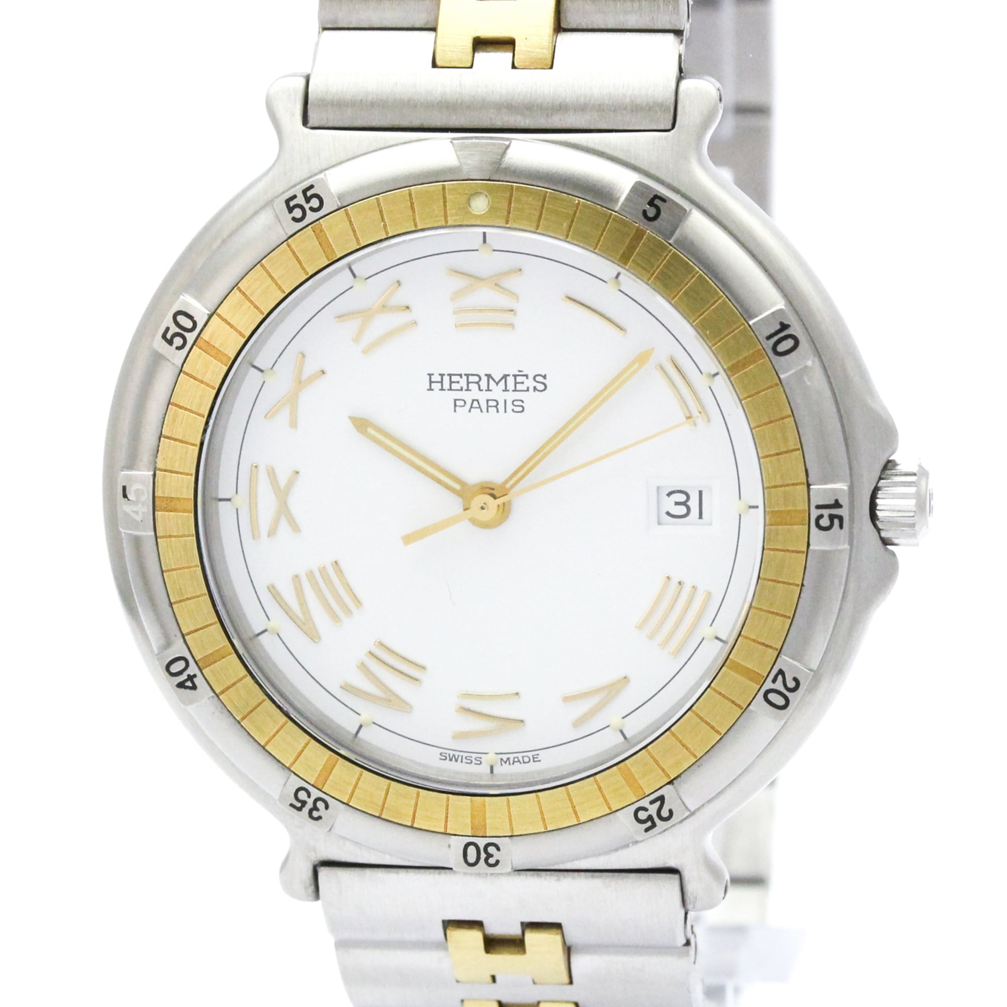 HERMES Captain Nimo Quartz Gold Plated Steel Unisex Watch