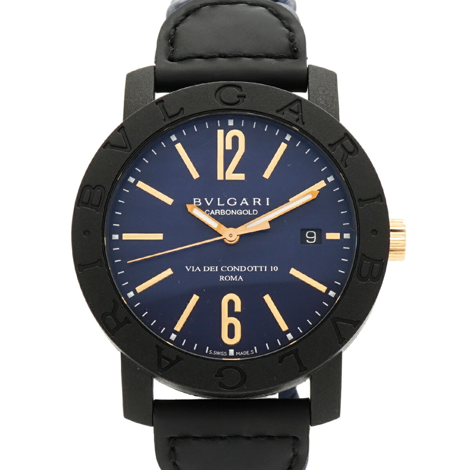 Bvlgari Carbon Gold BB40CL Blue Dial Men\'s Watch