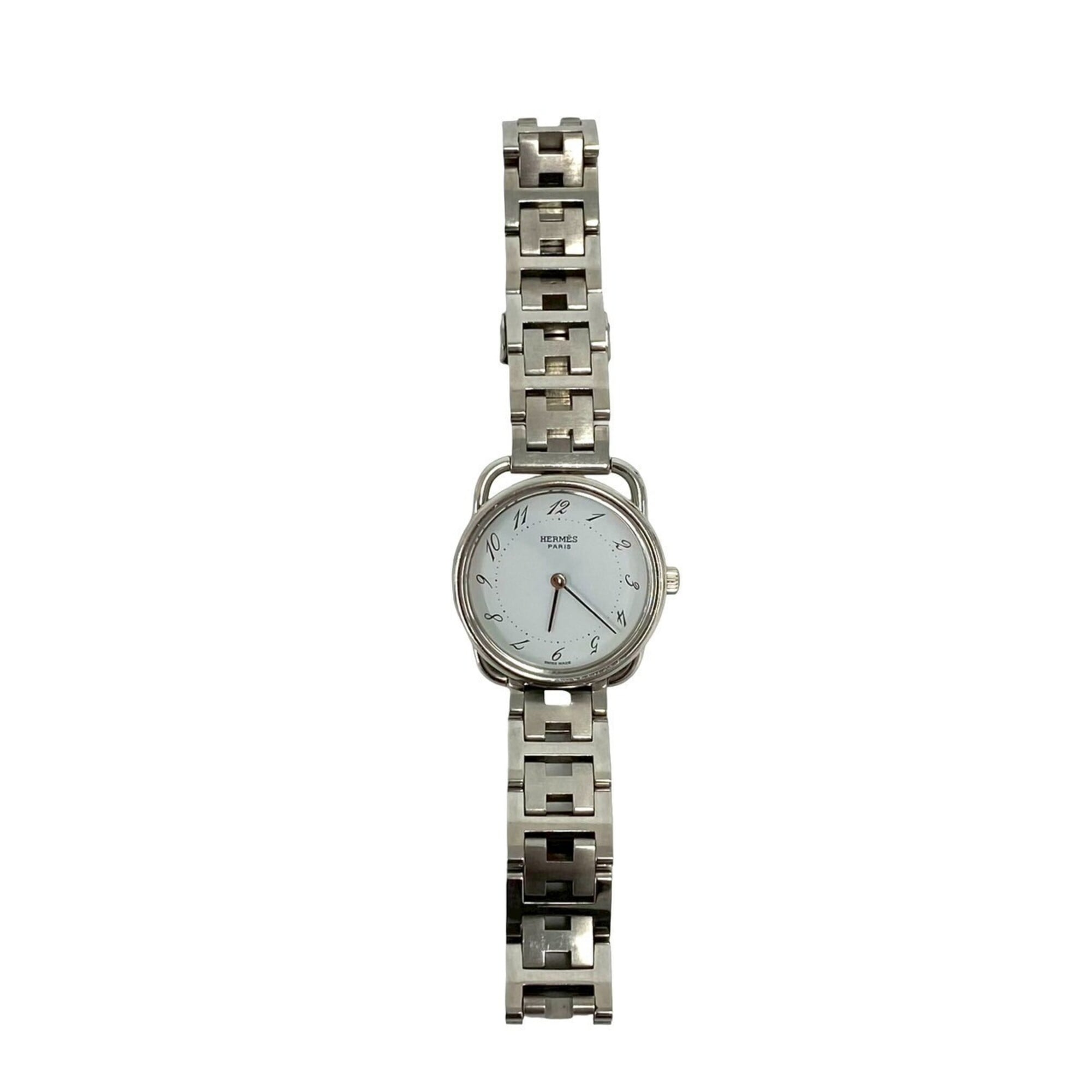 HERMES Vintage Arceau Stainless Steel Quartz Wristwatch, Silver, 39681