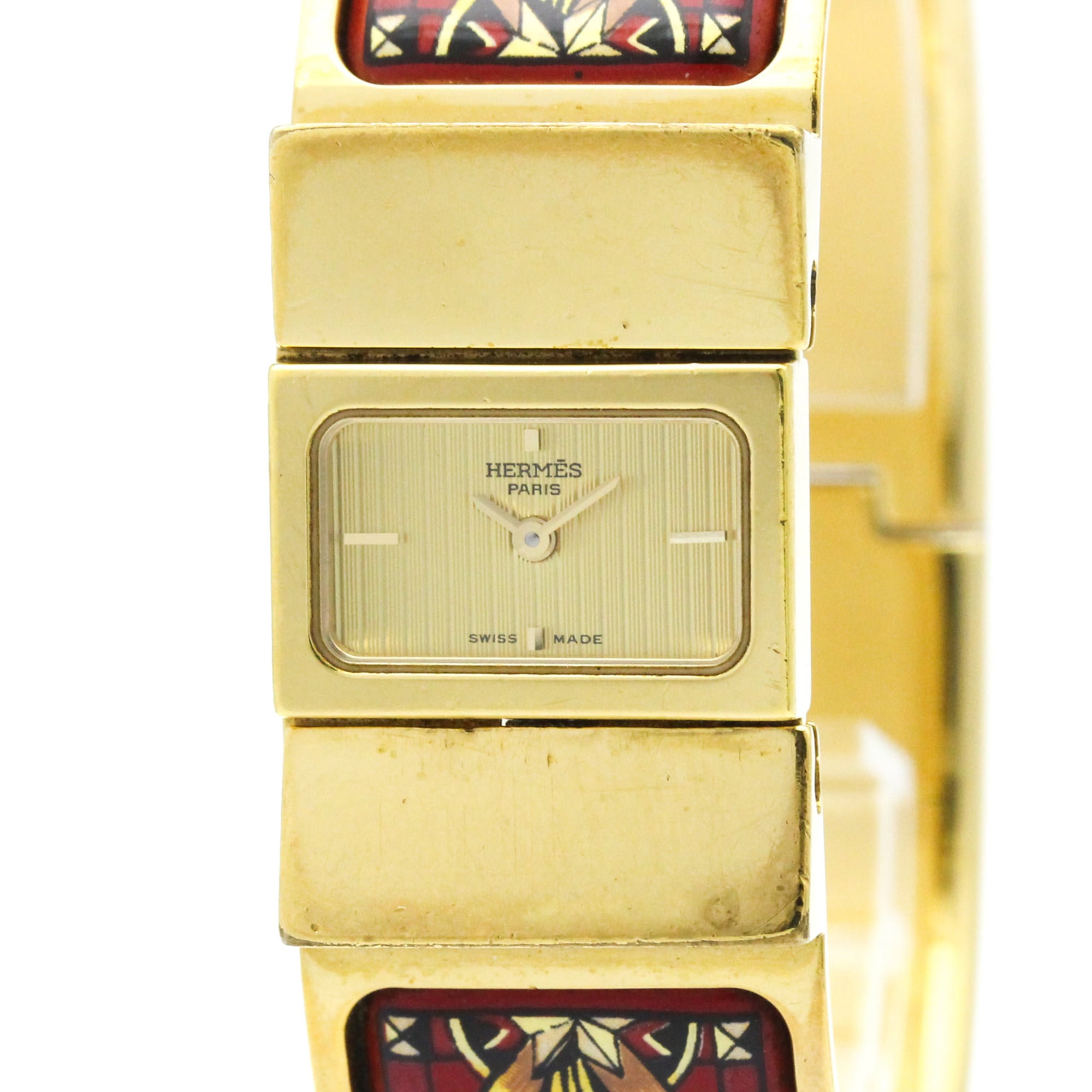 HERMES Loque Gold Plated Quartz Ladies Watch LO1.201