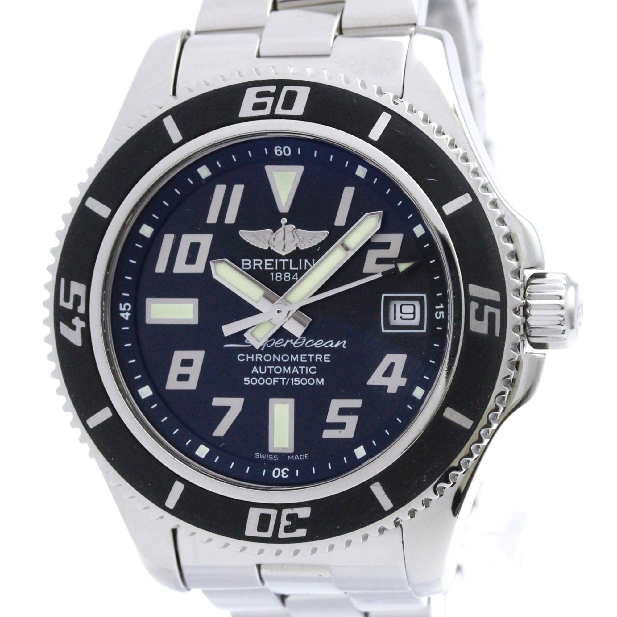 BREITLING SuperOcean 42 Steel Automatic Mens Watch A17364 Polished