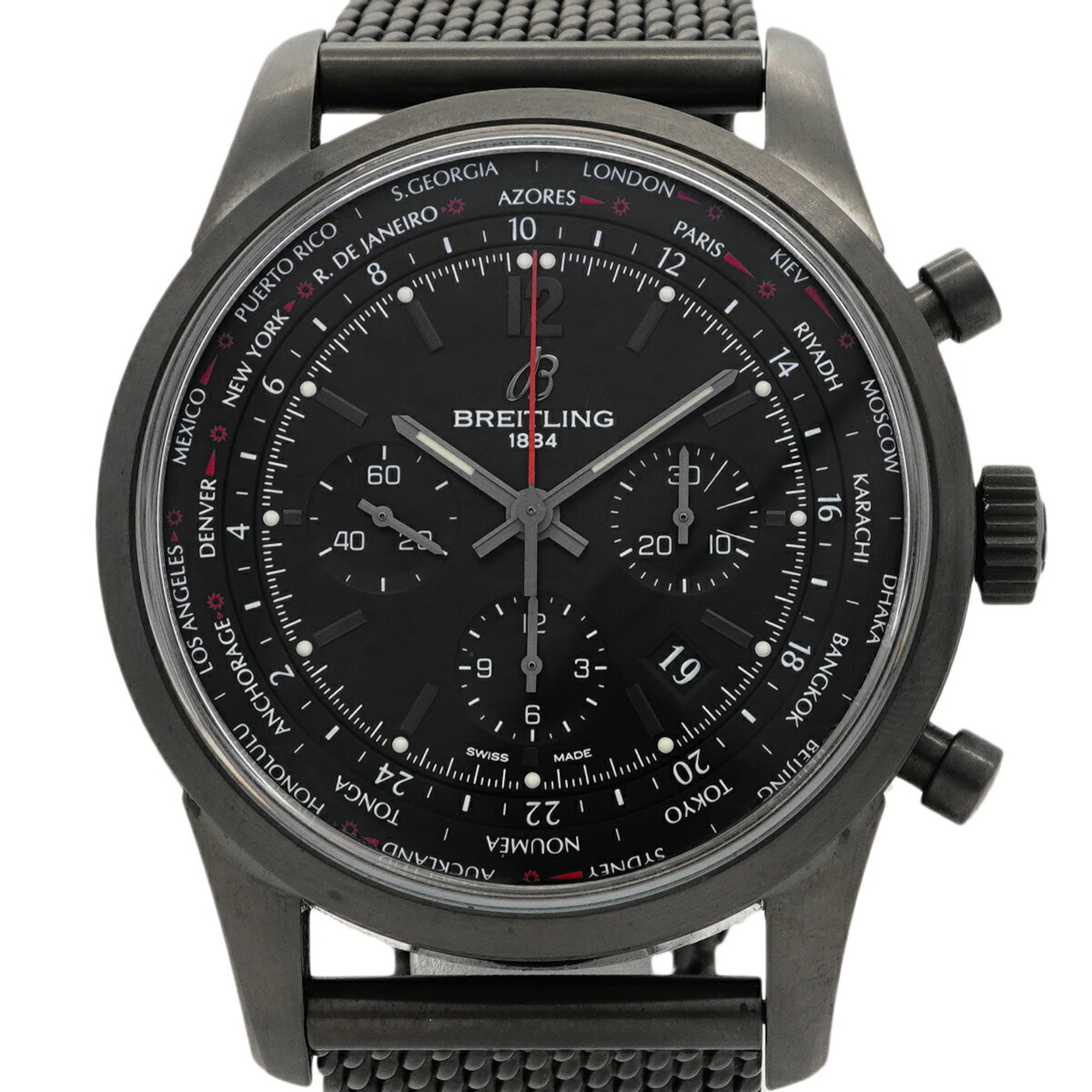 Breitling Transocean Unitime Pilot Limited Edition (1000 pieces) MB0510 Black Dial Men\'s Watch