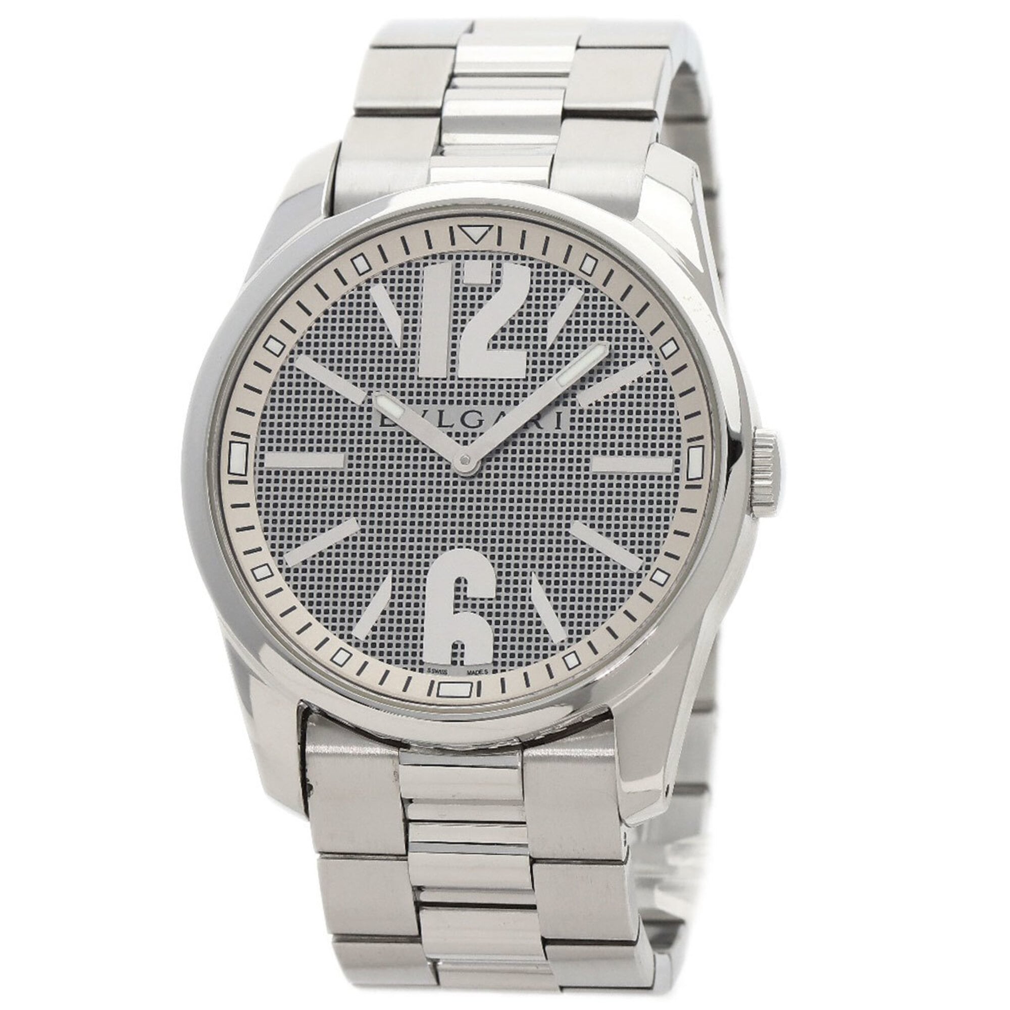 BVLGARI ST42SS Solotempo Watch Stainless Steel SS Men\'s