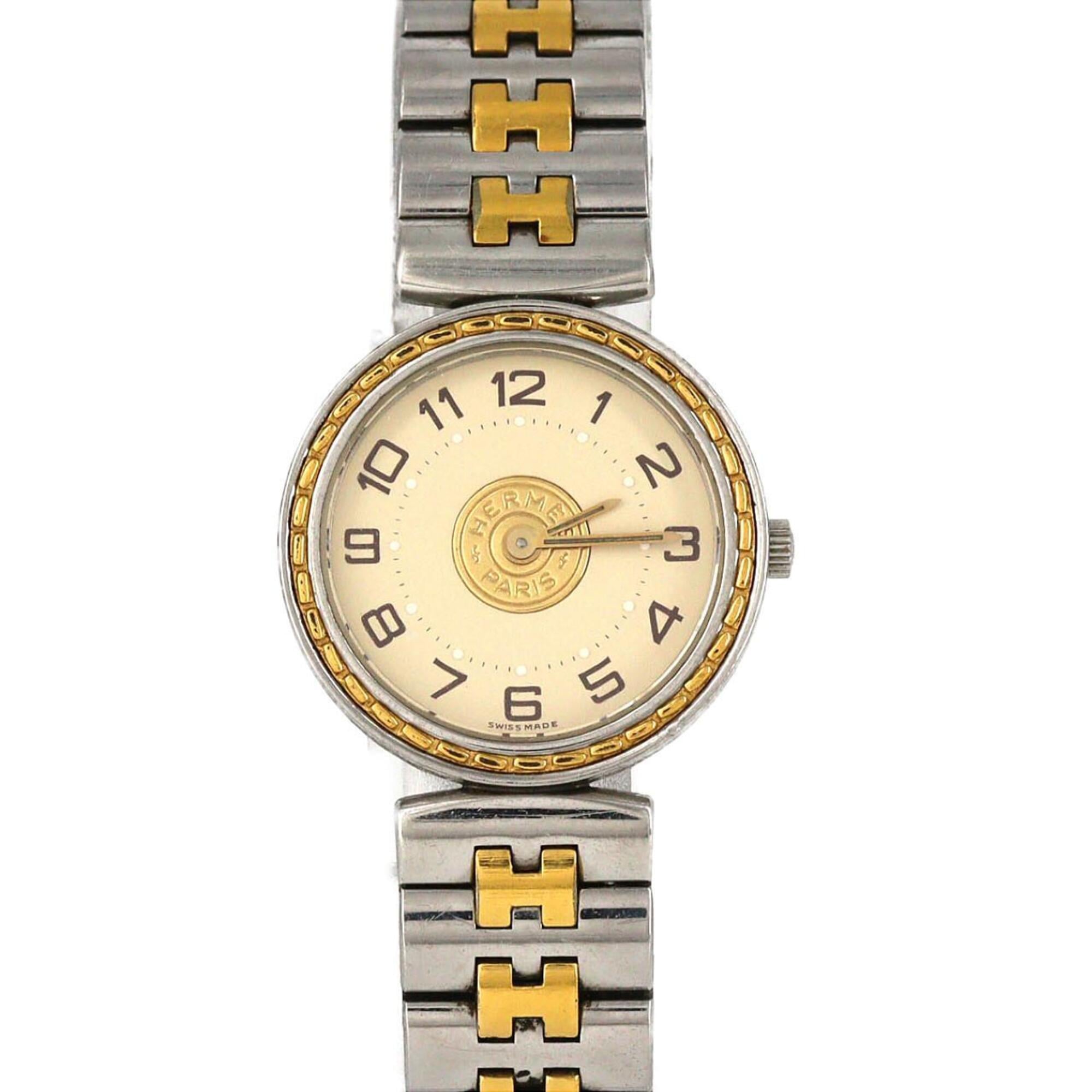 Hermes Sellier Combination SSxGP Quartz Watch