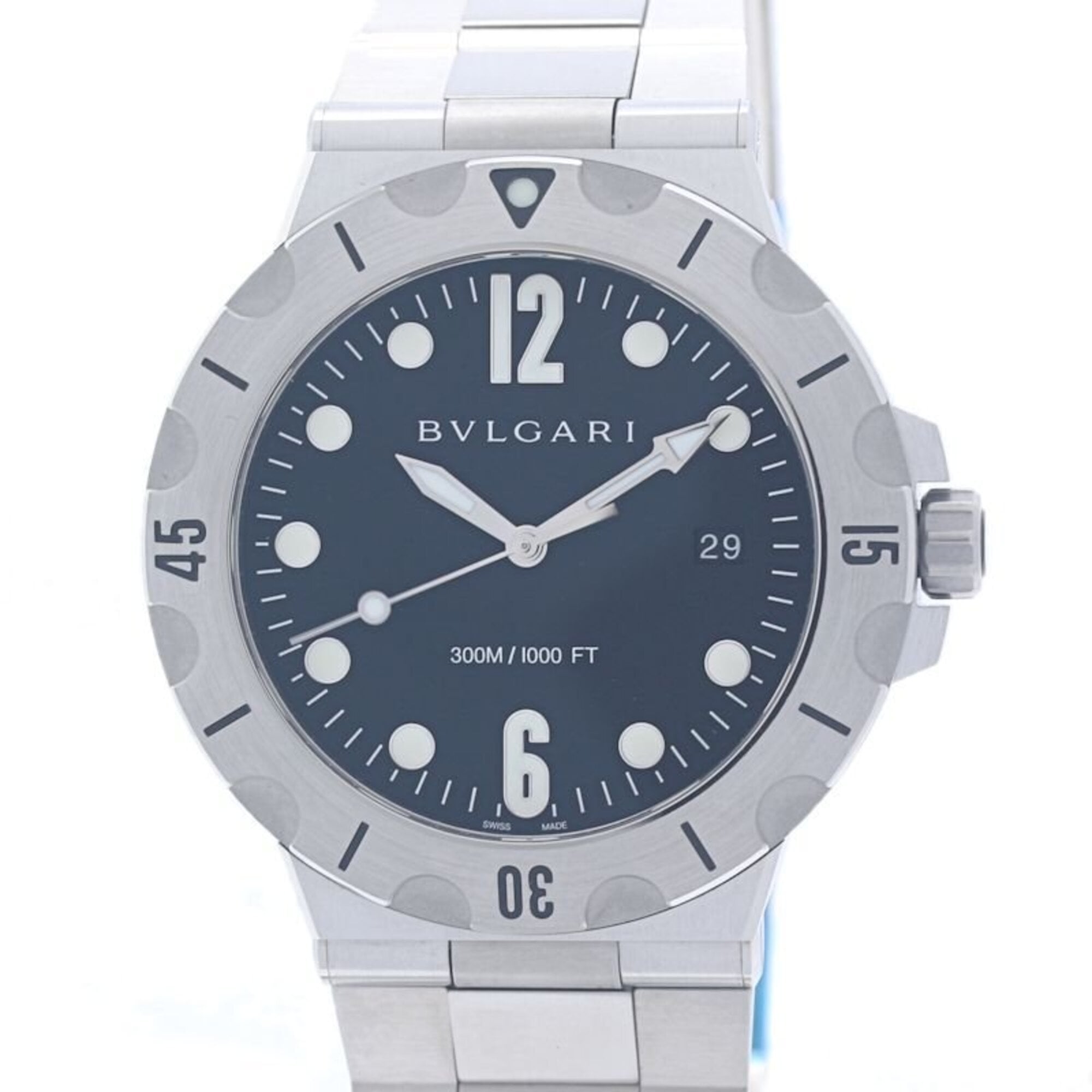 BVLGARI Diagono Scuba DP41BSSSD DP41SSD Men\'s Watch SS 40379