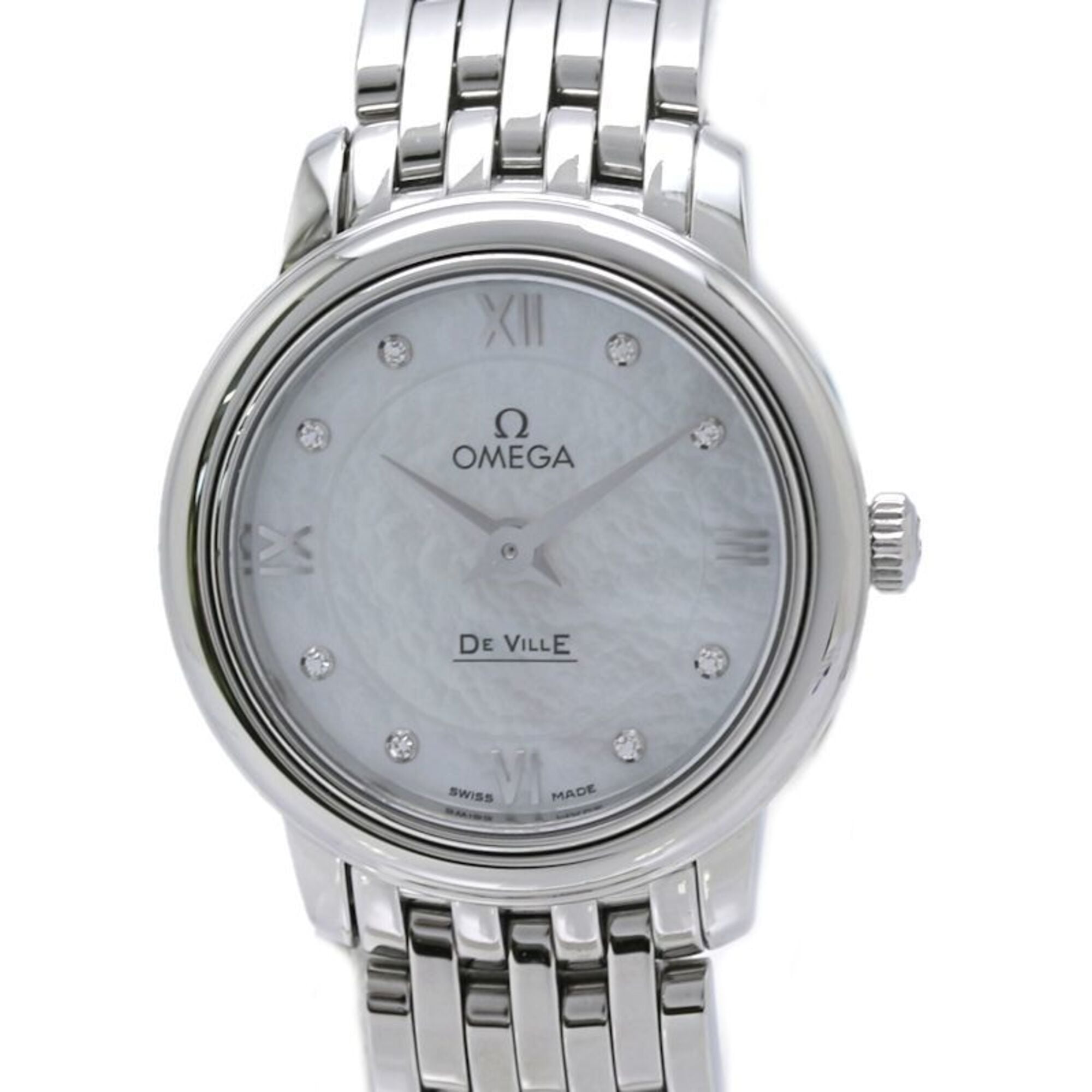 OMEGA De Ville Prestige 8-Diamond Watch 424.10.24.60.55.001 Women\'s Stainless Steel 40455