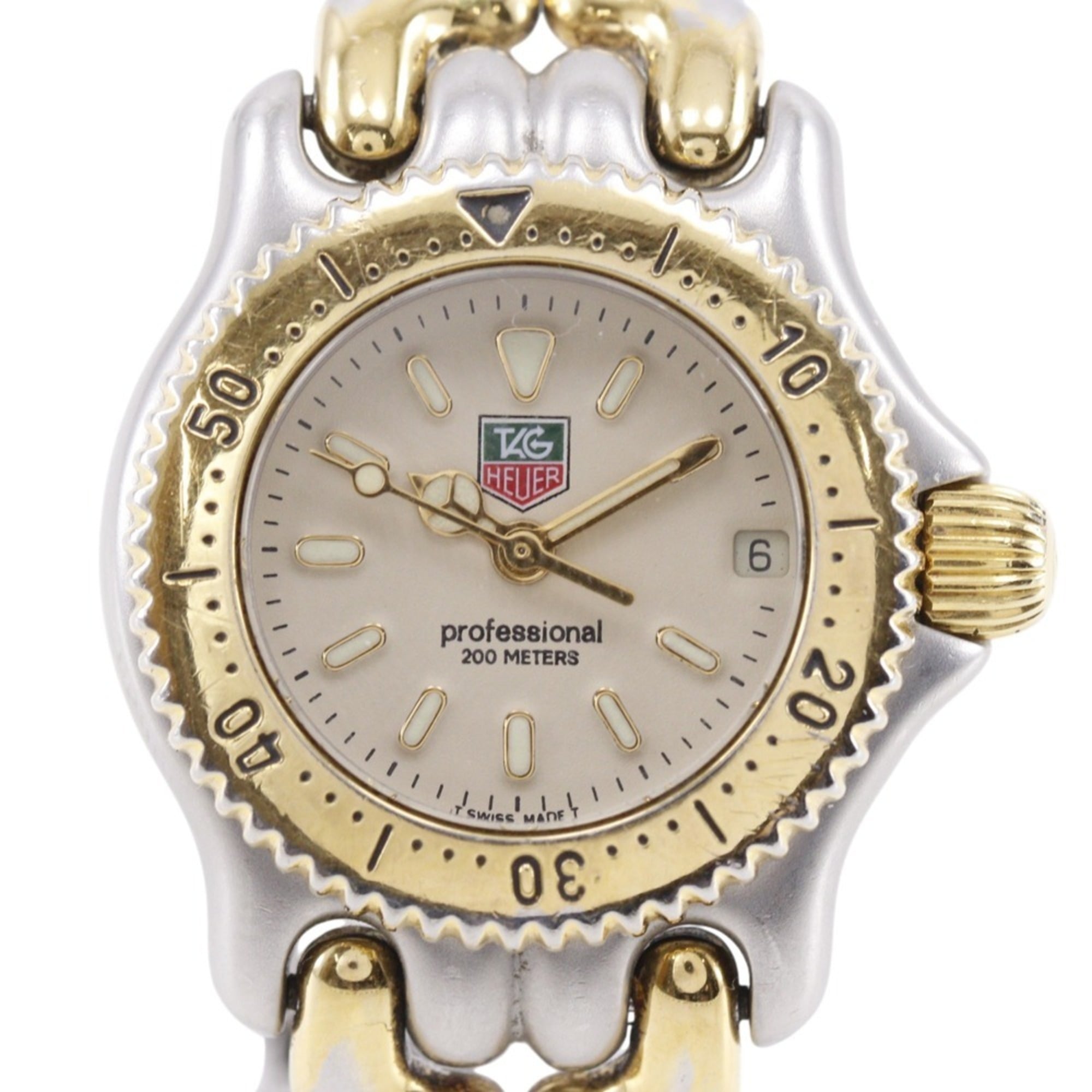 TAG Heuer Cell watch S95.708, stainless steel, silver, quartz, analog, ivory dial, women\'s.
