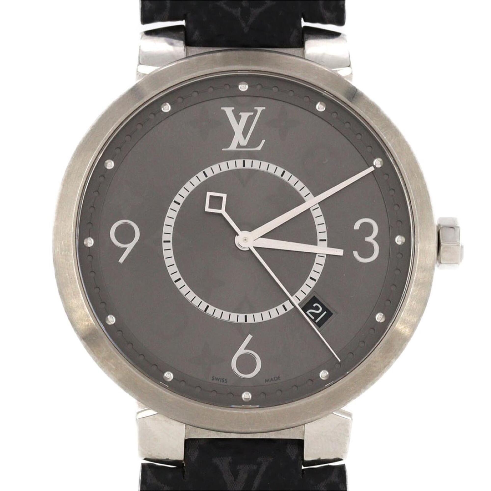 Louis Vuitton Tambour Slim Monogram Q1DM0 SS Quartz Watch