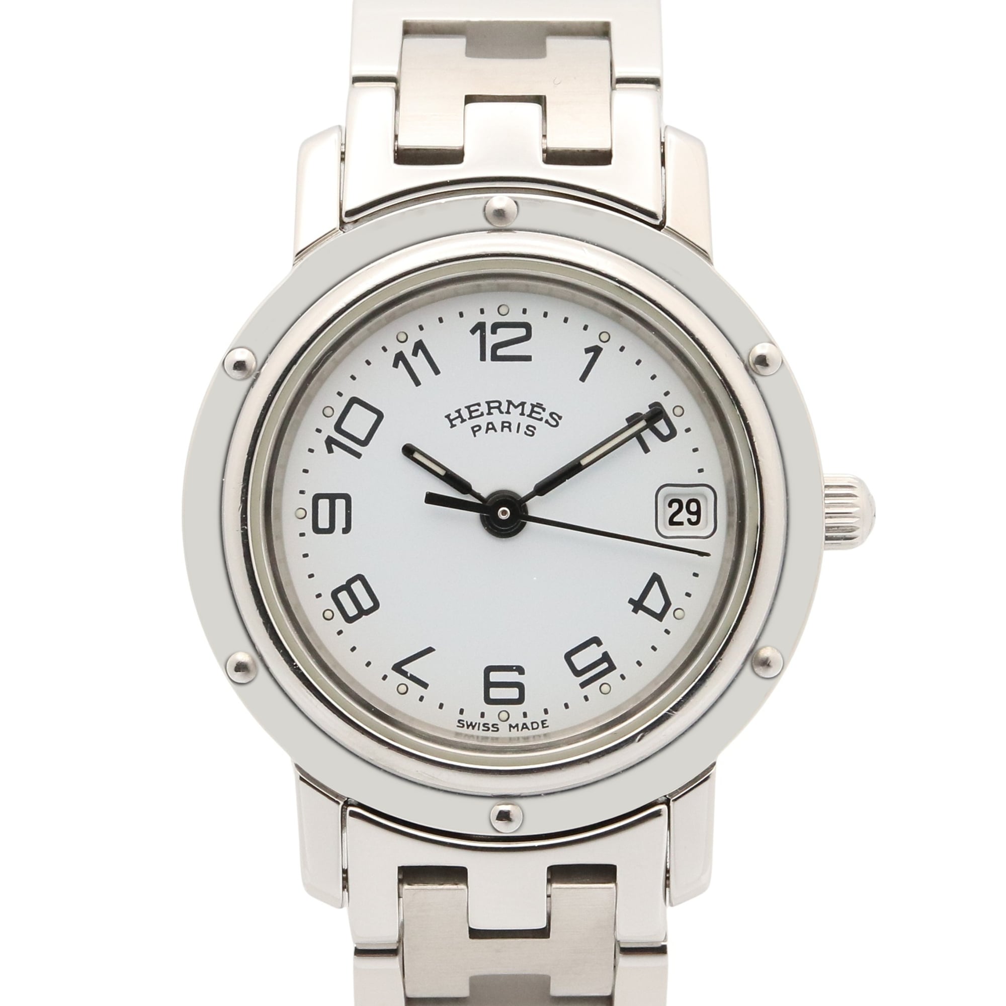 Hermes Clipper Watch, Stainless Steel, Women\'s, White (CL4.210)
