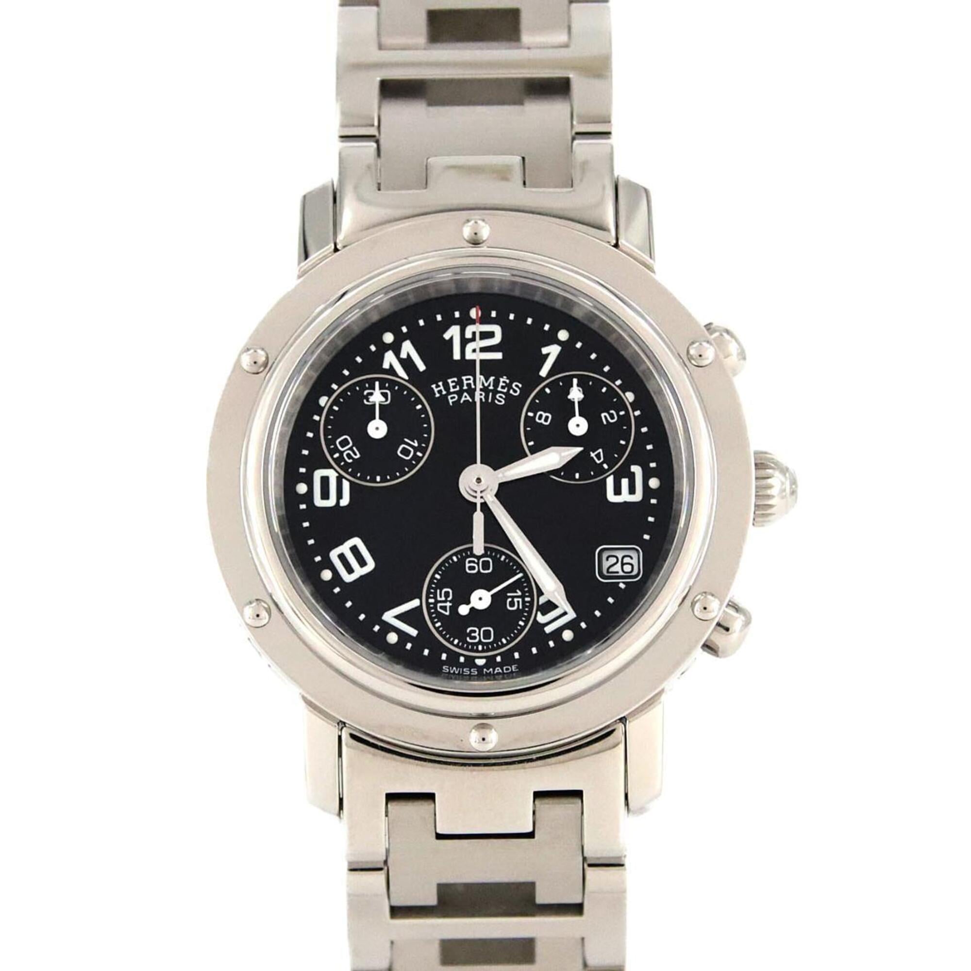 Hermes Clipper Chronograph CL1.310 SS Quartz Watch