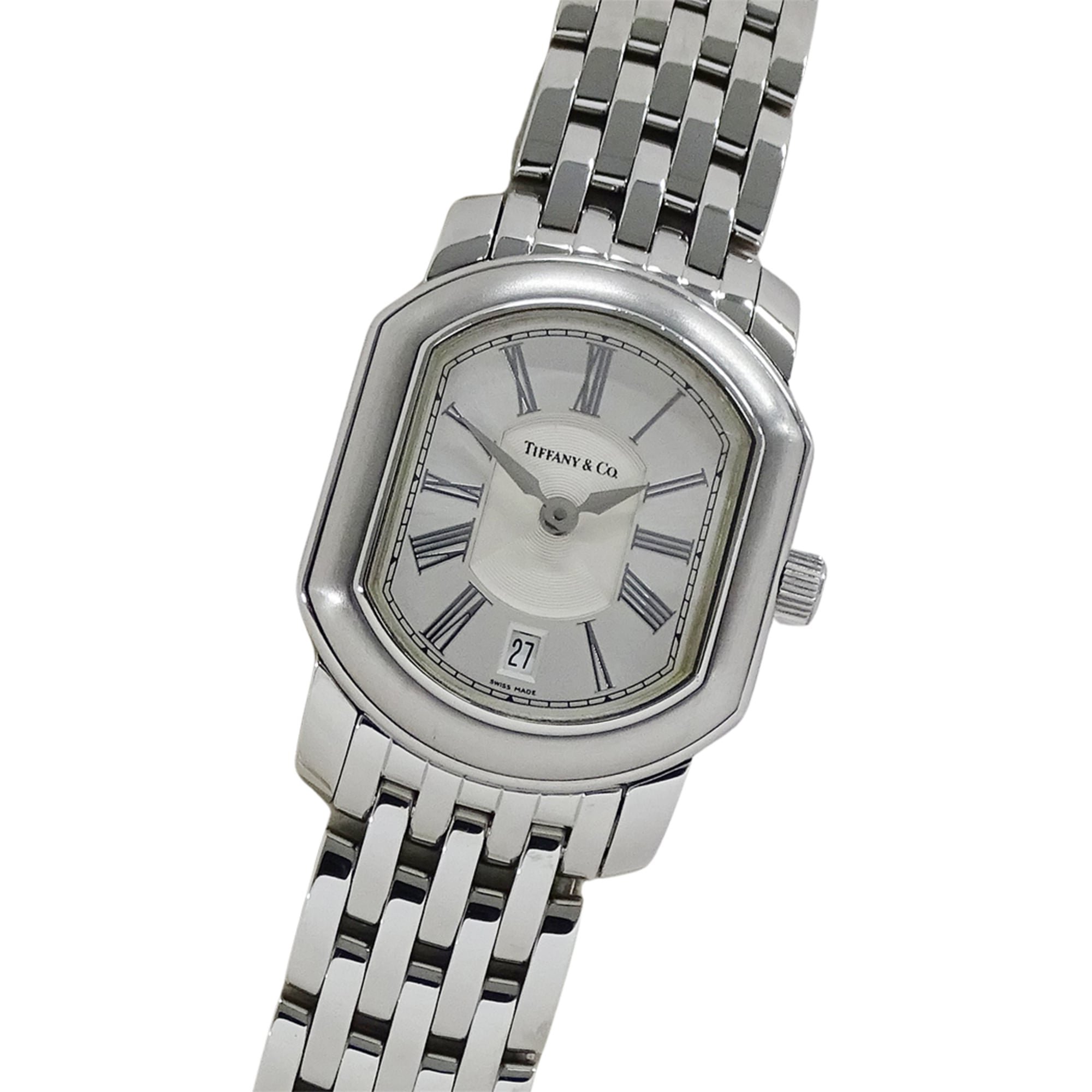 Tiffany & Co. Women\'s Watch, Mark Coupe Date, Quartz, Stainless Steel (SS), 17093355, Silver