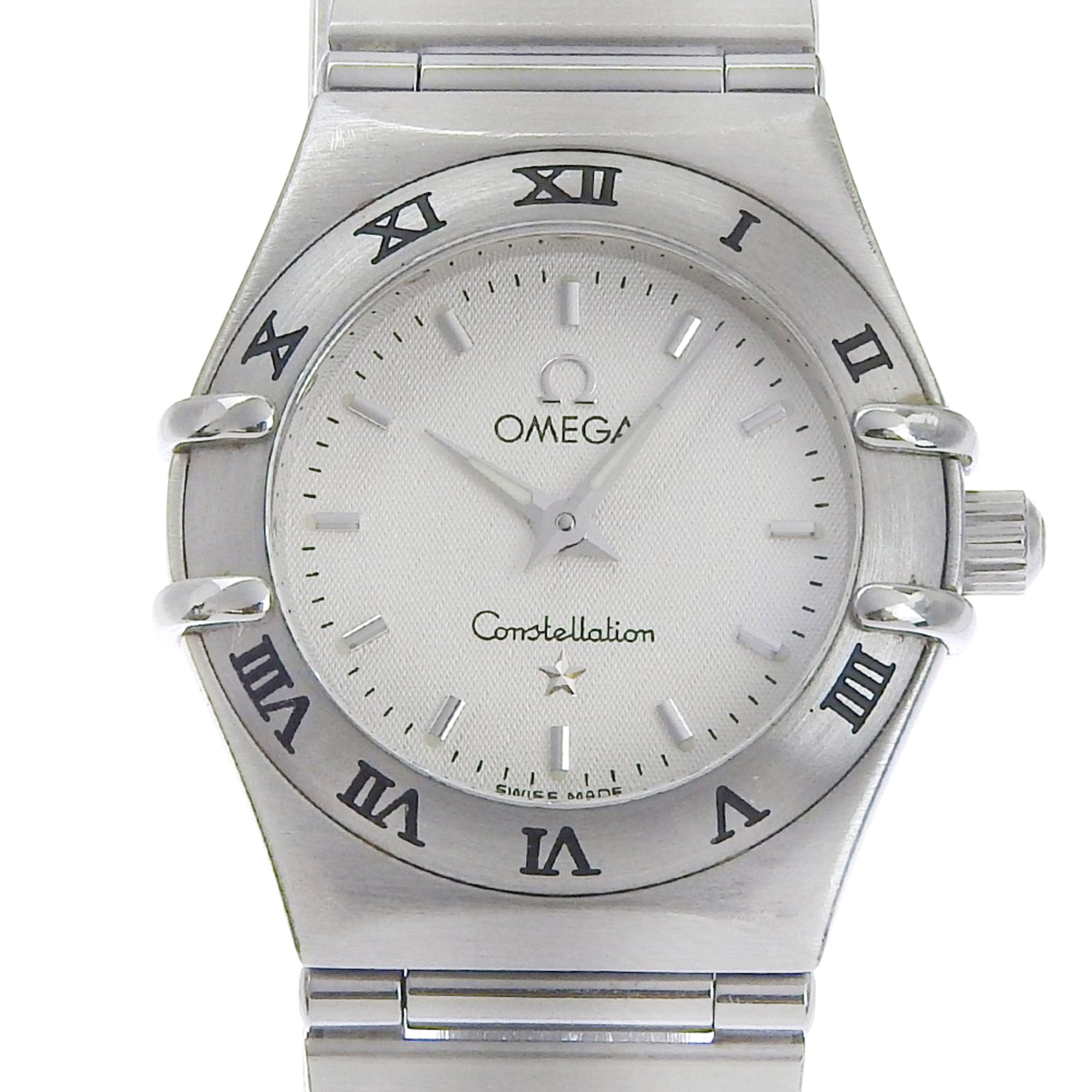 Omega Constellation Mini Watch 1562.30 Stainless Steel 1998 Quartz Analog White Dial Women\'s