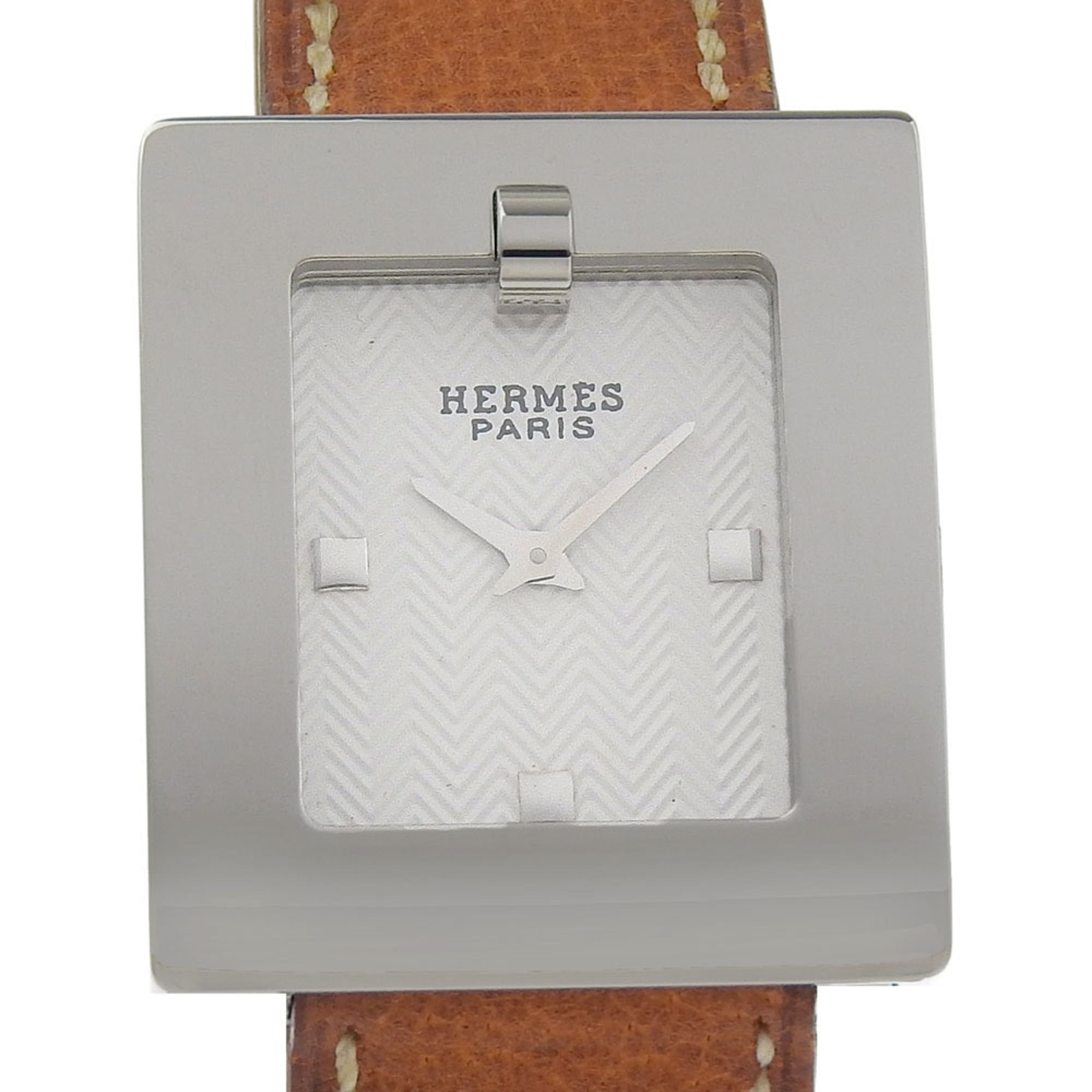 Hermes BE1.210 Belt Watch, Stainless Steel, Quartz, Analog, White Dial, Women\'s Watch