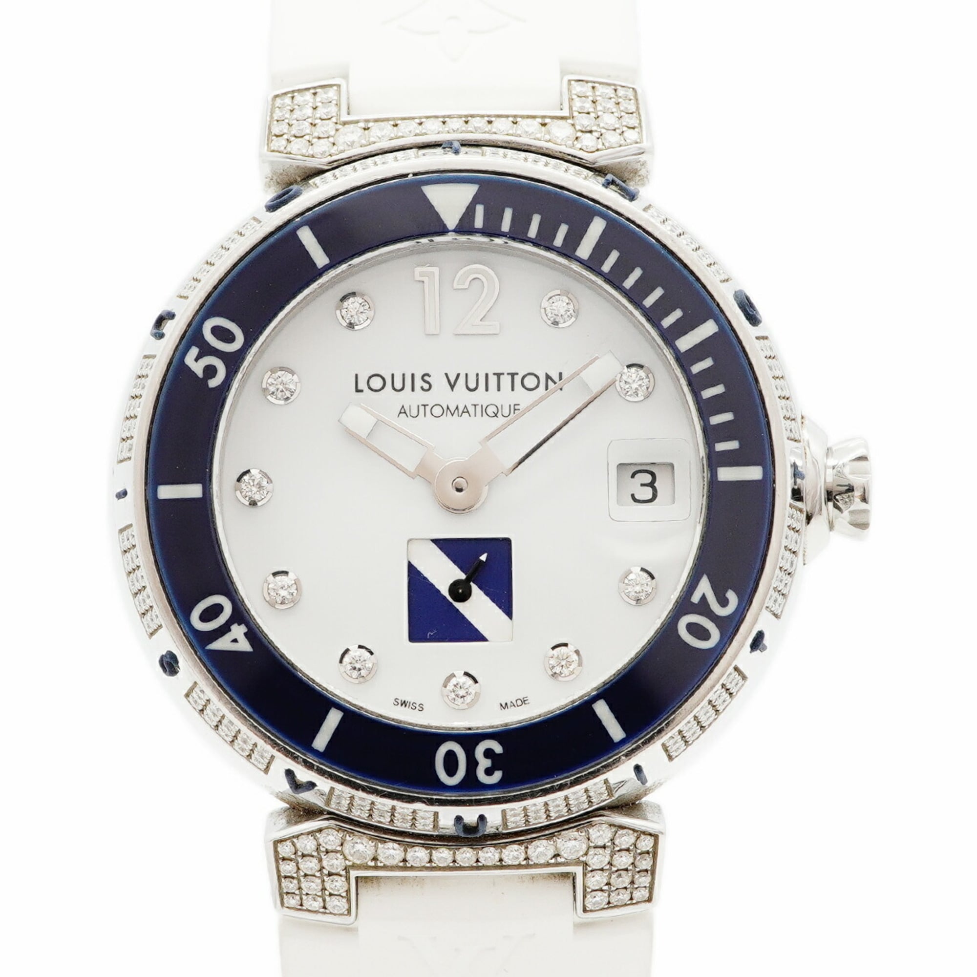 Louis Vuitton Tambour Diving Q113C White Dial Watch for Men and Women