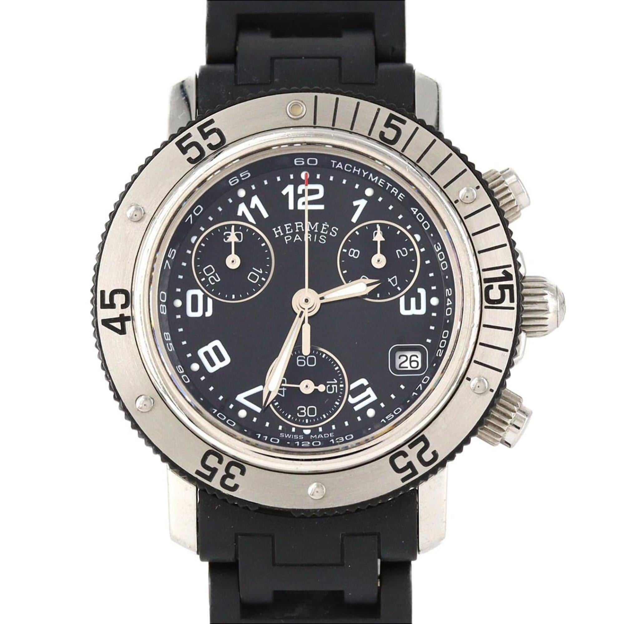 Hermes Clipper Diver Chronograph CL2.315 Stainless Steel x Rubber Quartz Watch