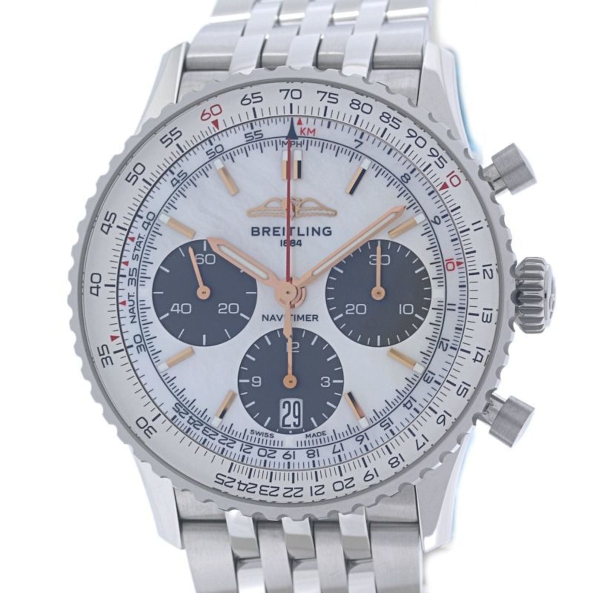 BREITLING Navitimer B01 AB0139211A1A1 AB0139 Chronograph Japan Edition Men\'s Watch SS 40399