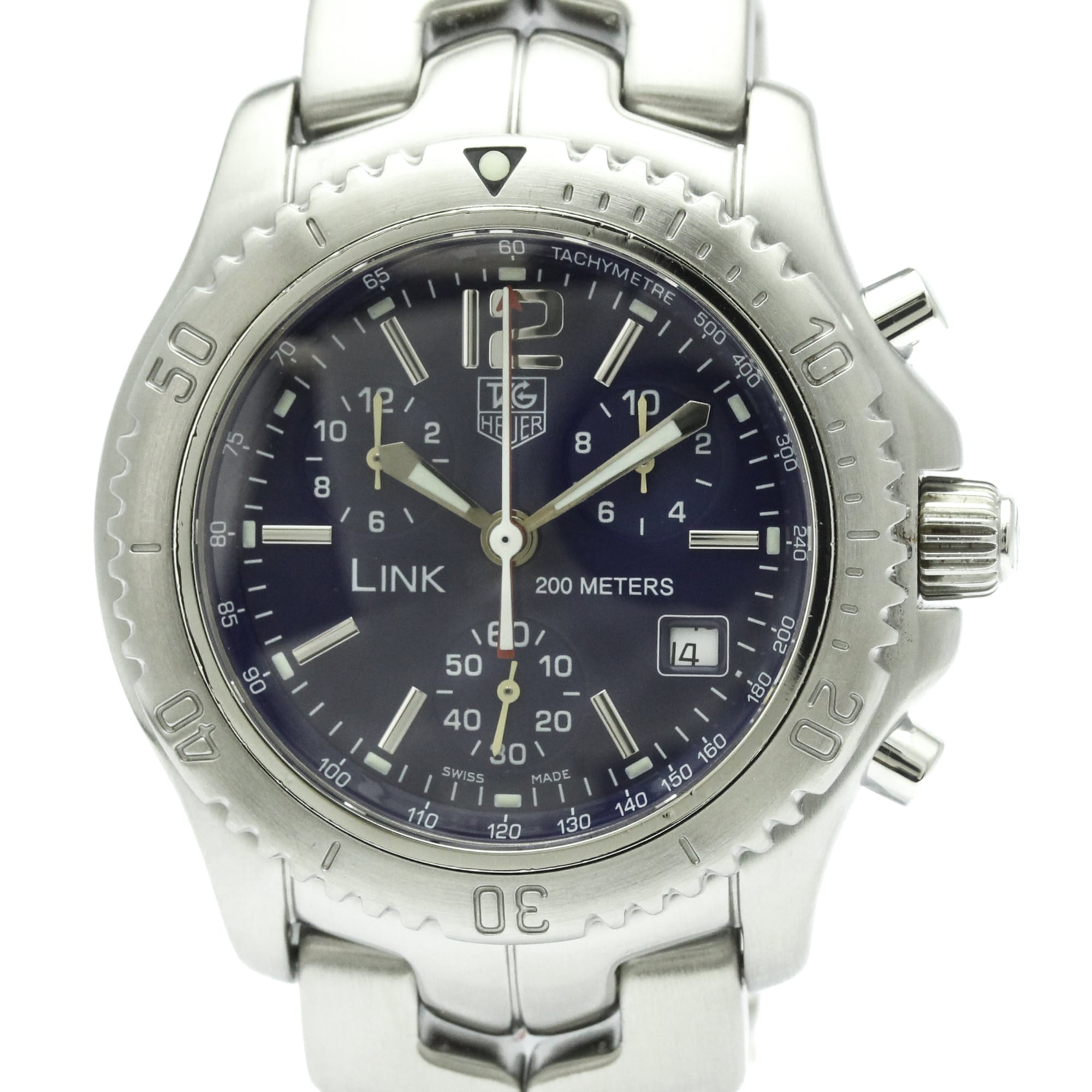 TAG HEUER Link Chronograph Steel Quartz Mens Watch CT1110 Polished