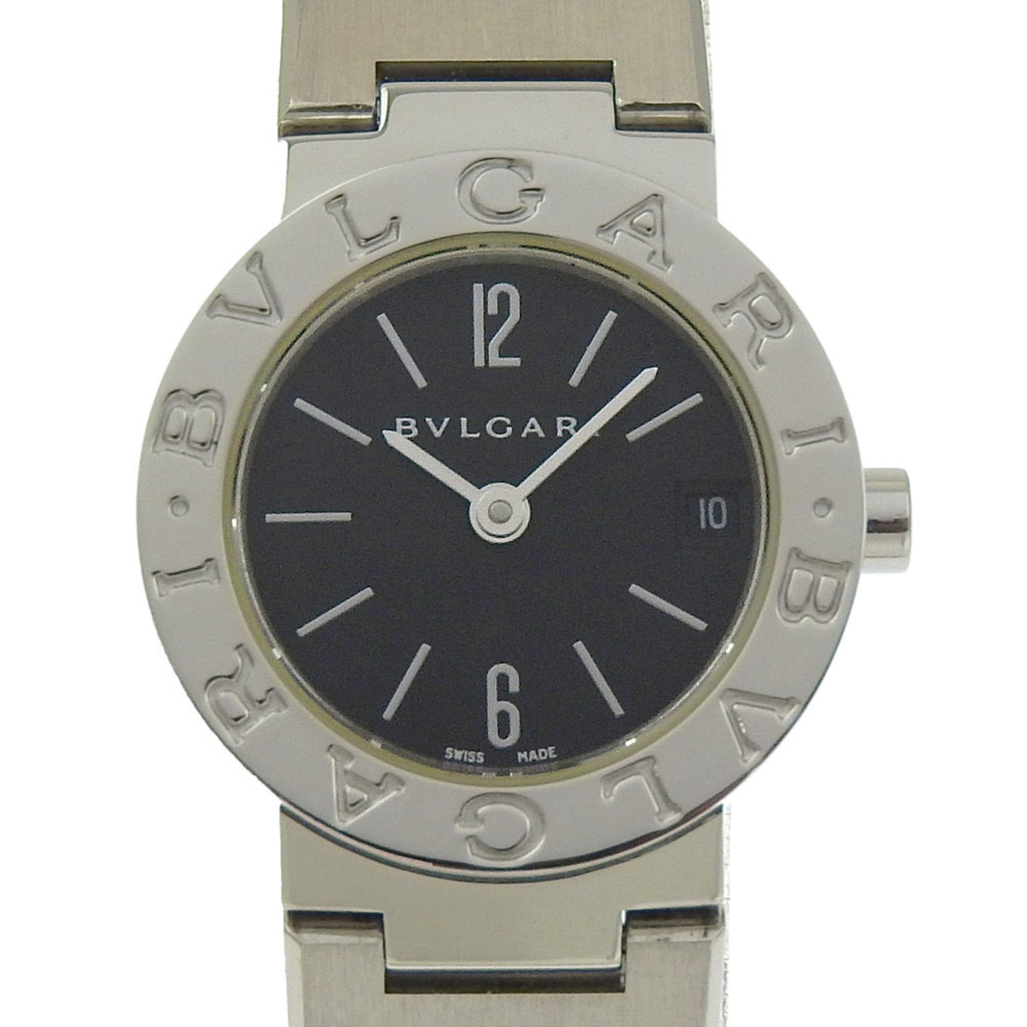 BVLGARI Watch BB23SS Stainless Steel Quartz Analog Display Black Dial Women\'s