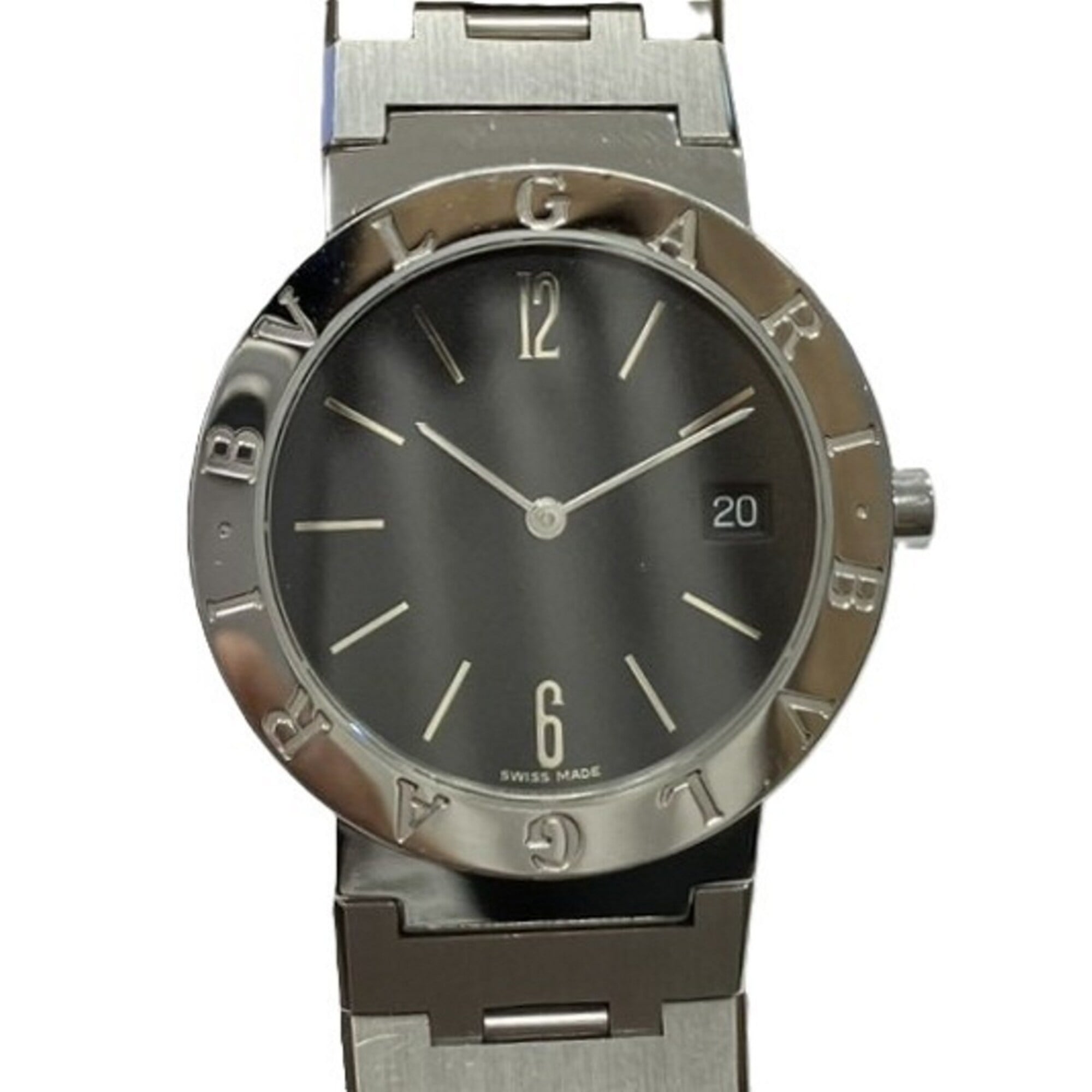Bvlgari watch, total weight 78.8g, stainless steel, quartz movement, black dial, BB33SSD