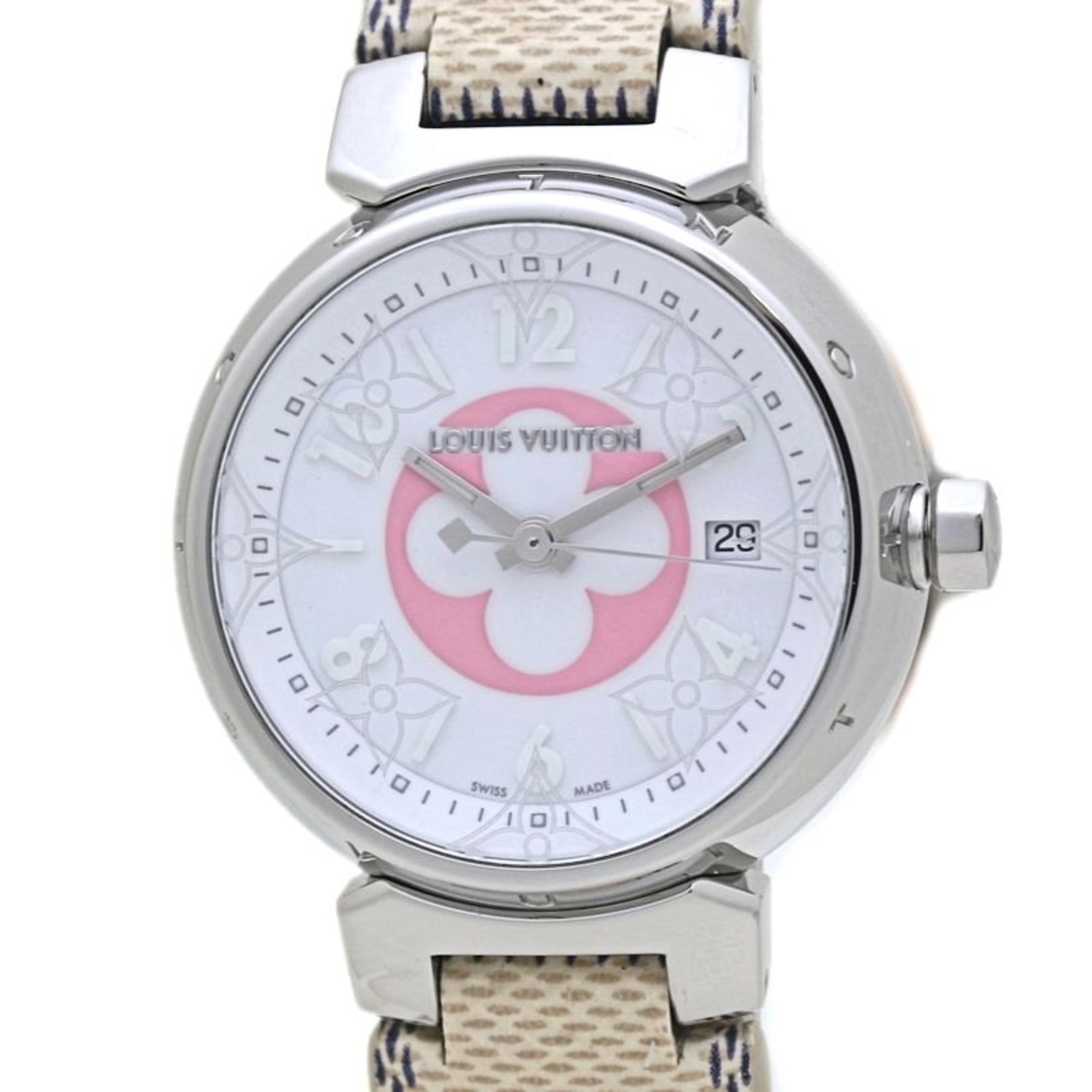 LOUIS VUITTON Tambour PM Azur 28mm QA007Z Japan Exclusive Women\'s Watch 40162