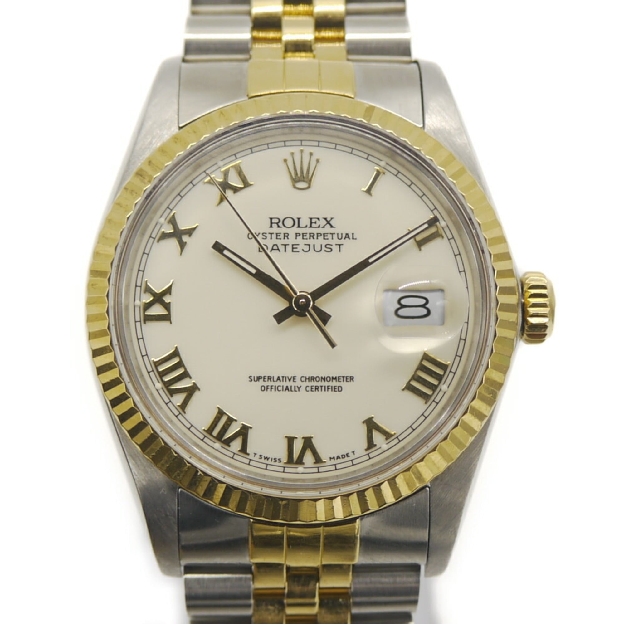 ROLEX Datejust 16013 Roman Idex R-serial, Stainless Steel/Yellow Gold, Automatic, Ivory Dial