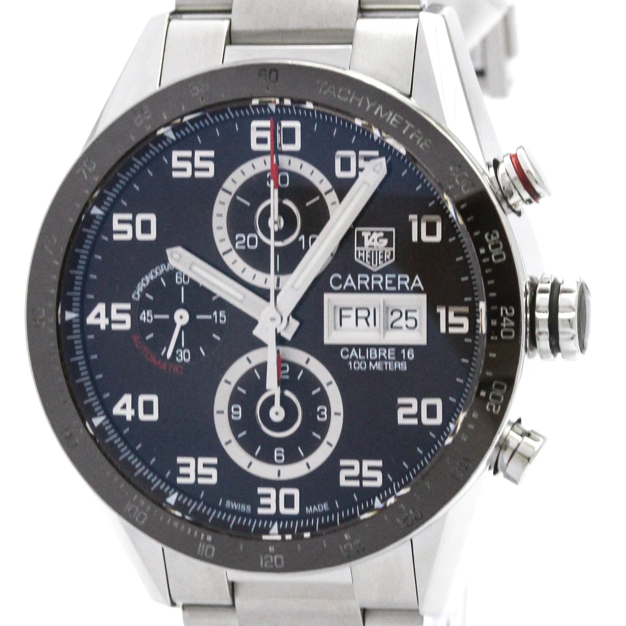 TAG HEUER Carrera Calibre 16 Chronograph Day Date Watch CV2A1S Polished
