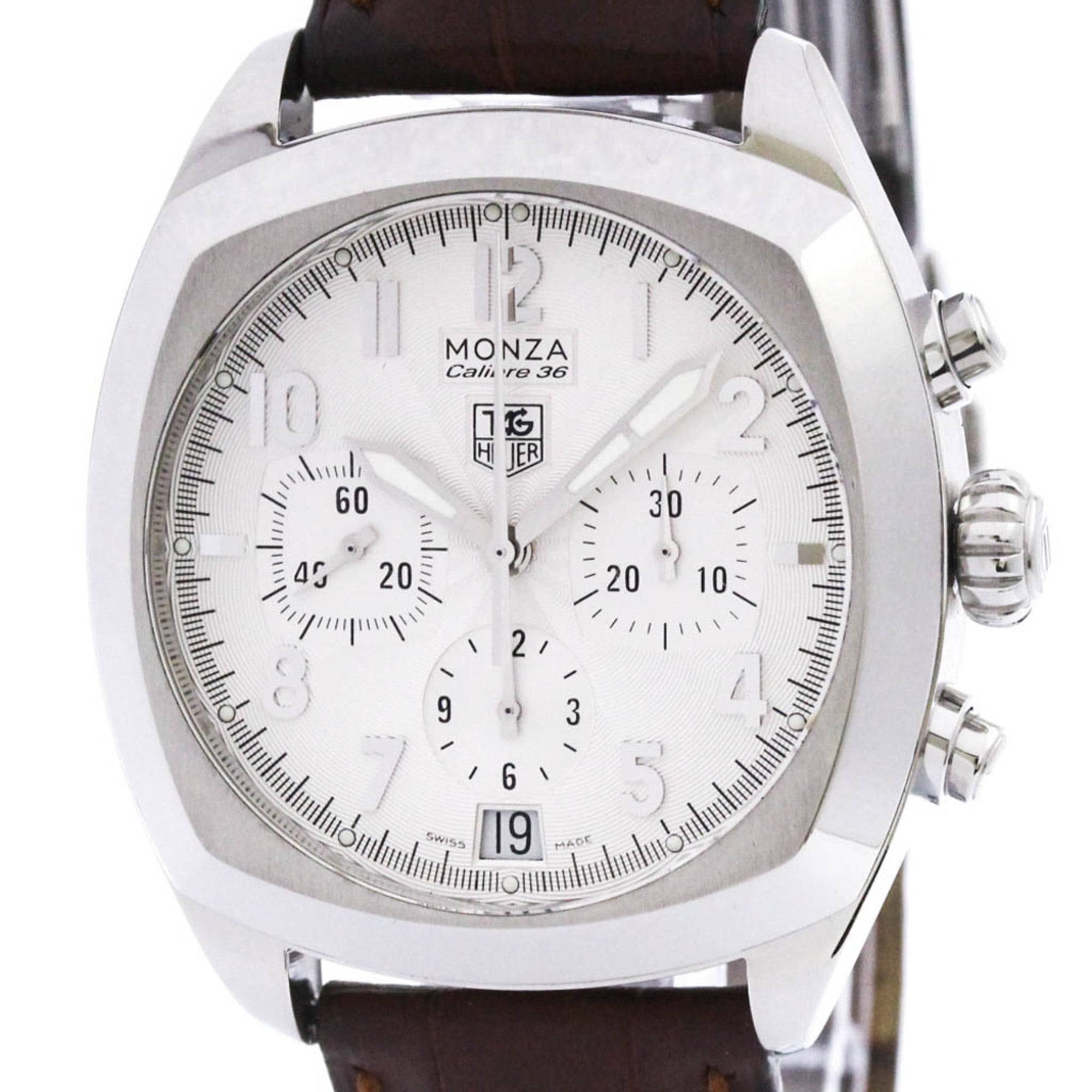 TAG HEUER Monza Calibre 36 Steel Automatic Mens Watch CR5111 Polished