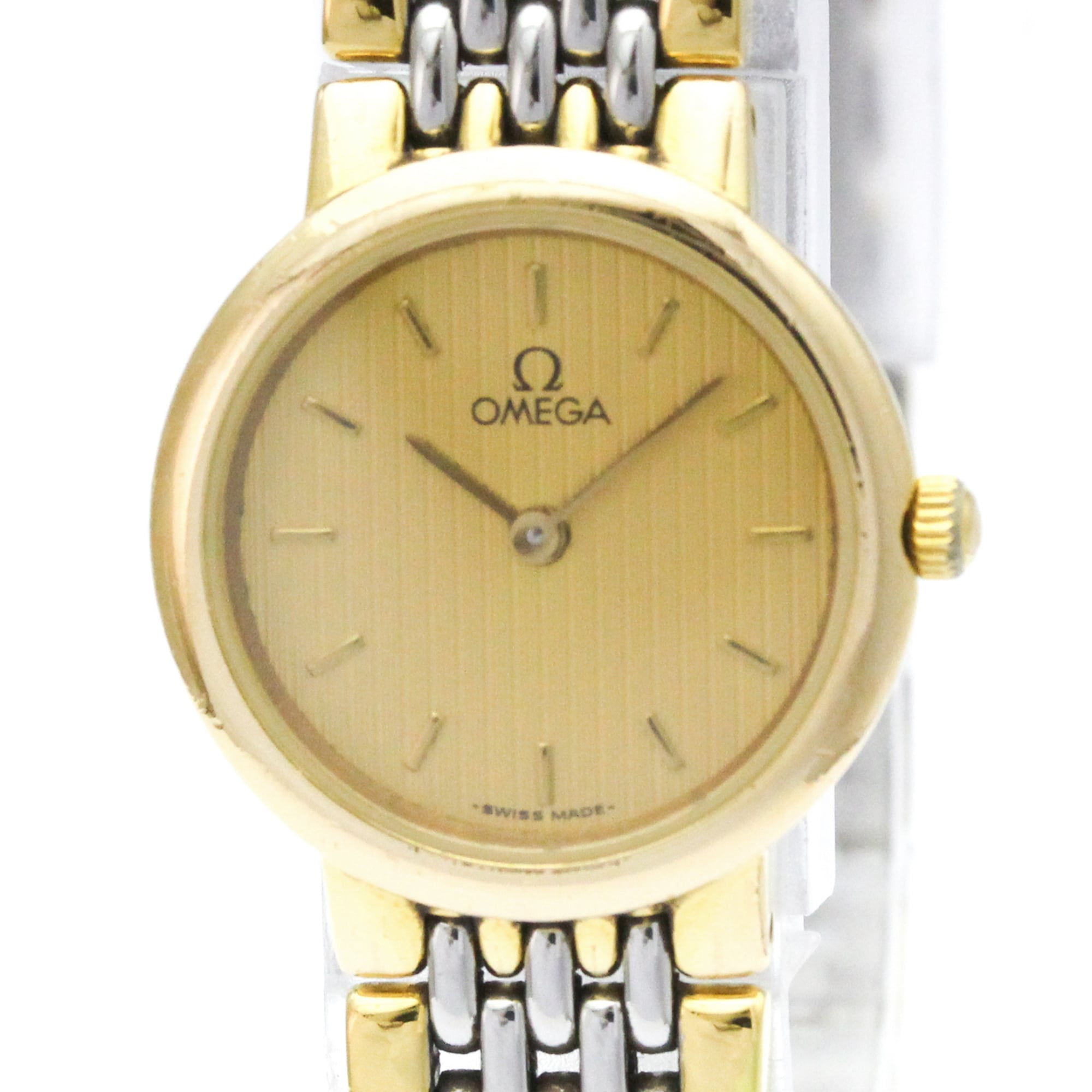 OMEGA De Ville Quartz Gold Plated Quartz Ladies Watch 795.0897