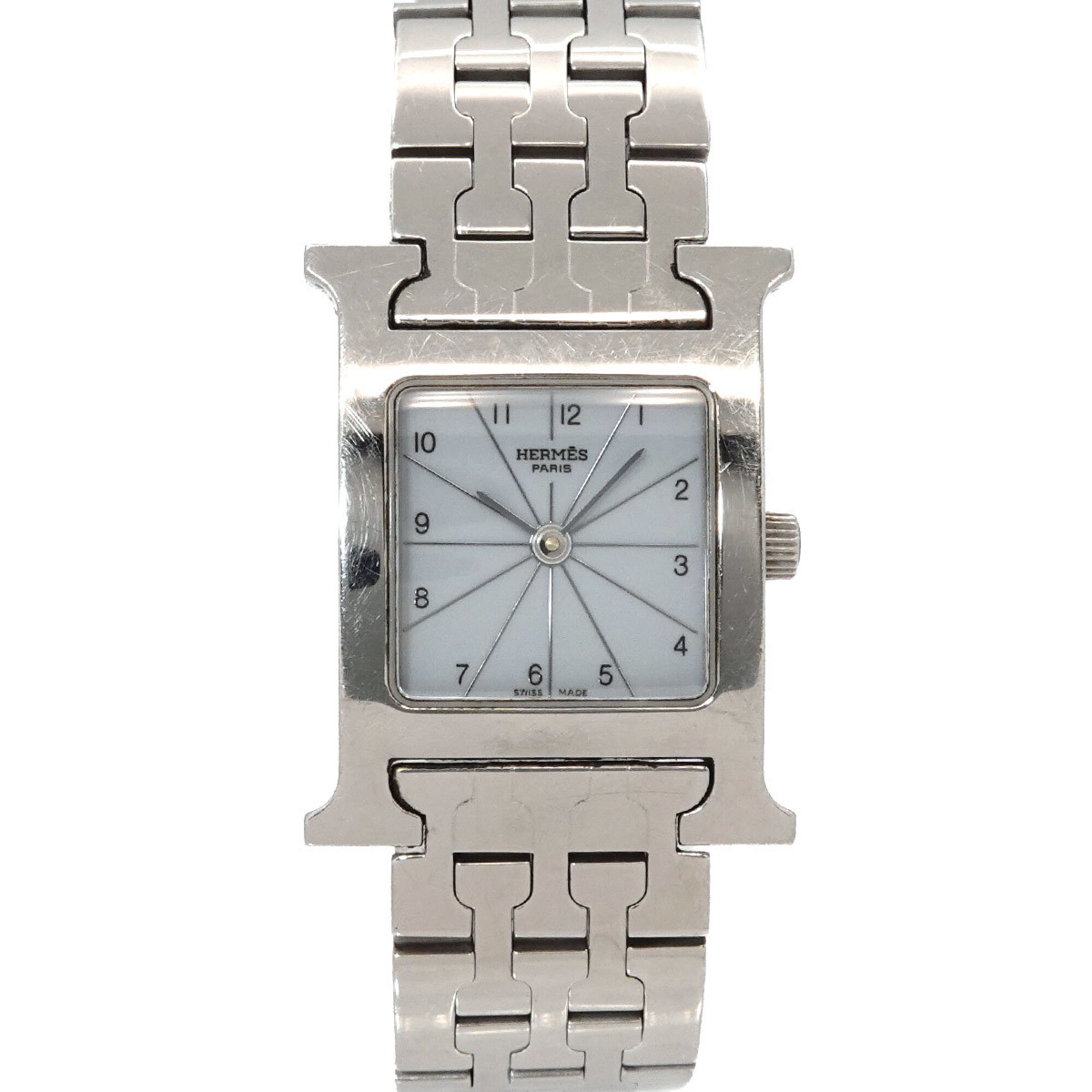 Hermes H-Watch HH1 210 Women\'s Watch White Gray Quartz H