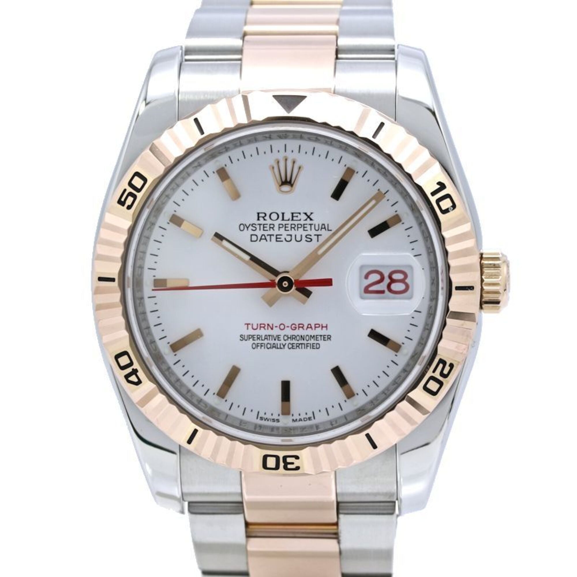 ROLEX Datejust Turn-O-Graph 116261 Oyster Bracelet Men\'s Watch SSx18KPG 40469