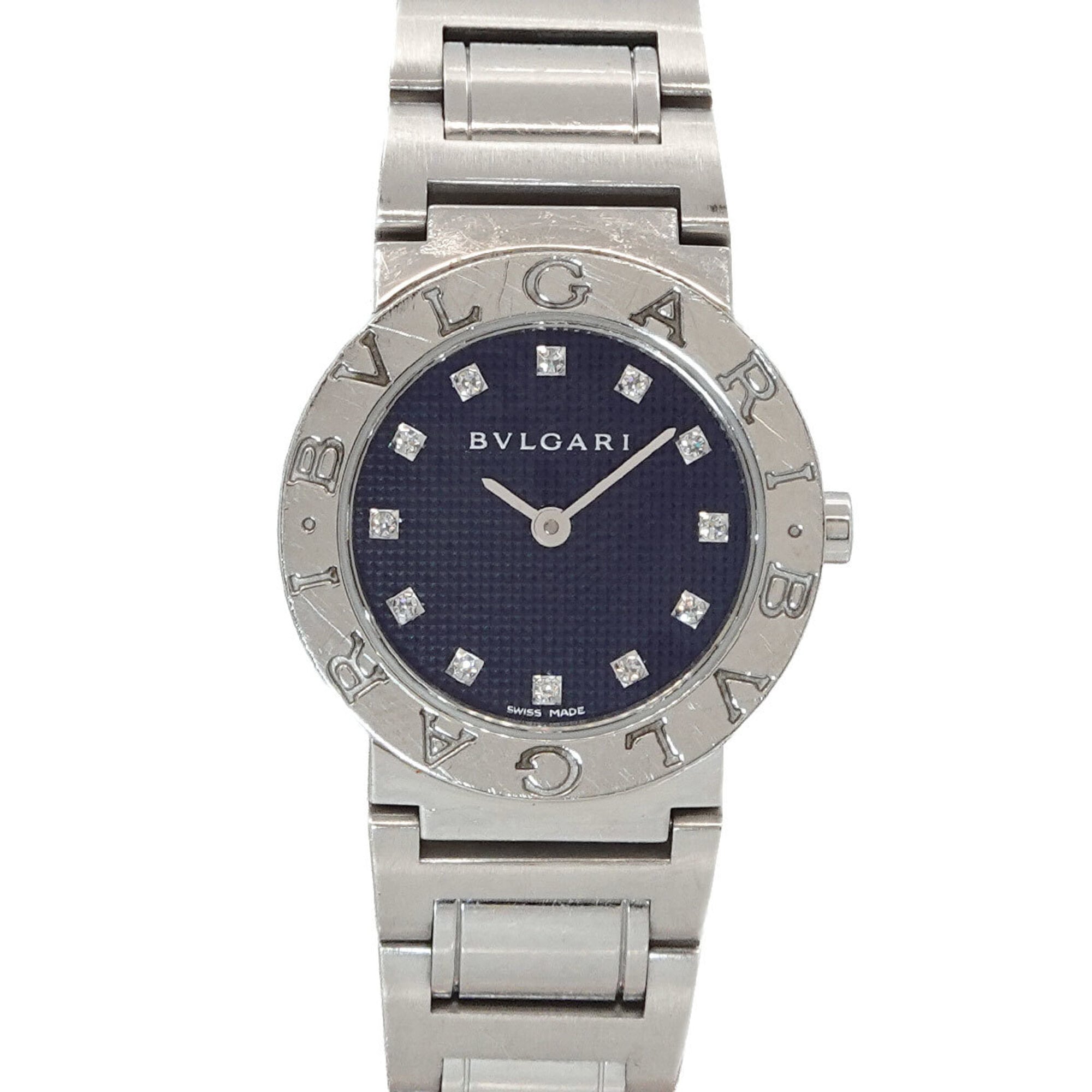BVLGARI BB26SS Women\'s Watch 12P Diamond Black Quartz