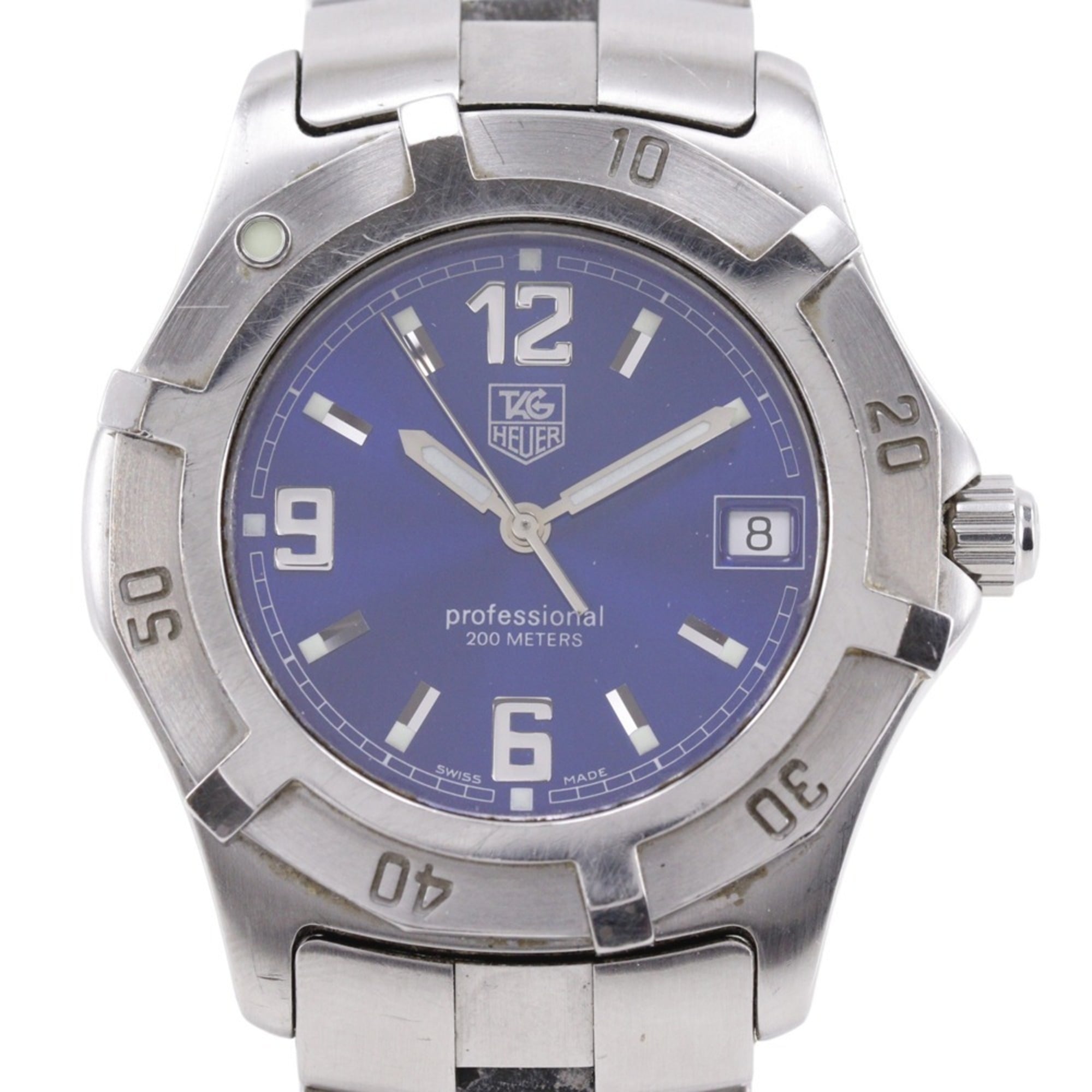 TAG Heuer 2000 Exclusive Watch WN1112 Stainless Steel Quartz Analog Blue Dial Men\'s