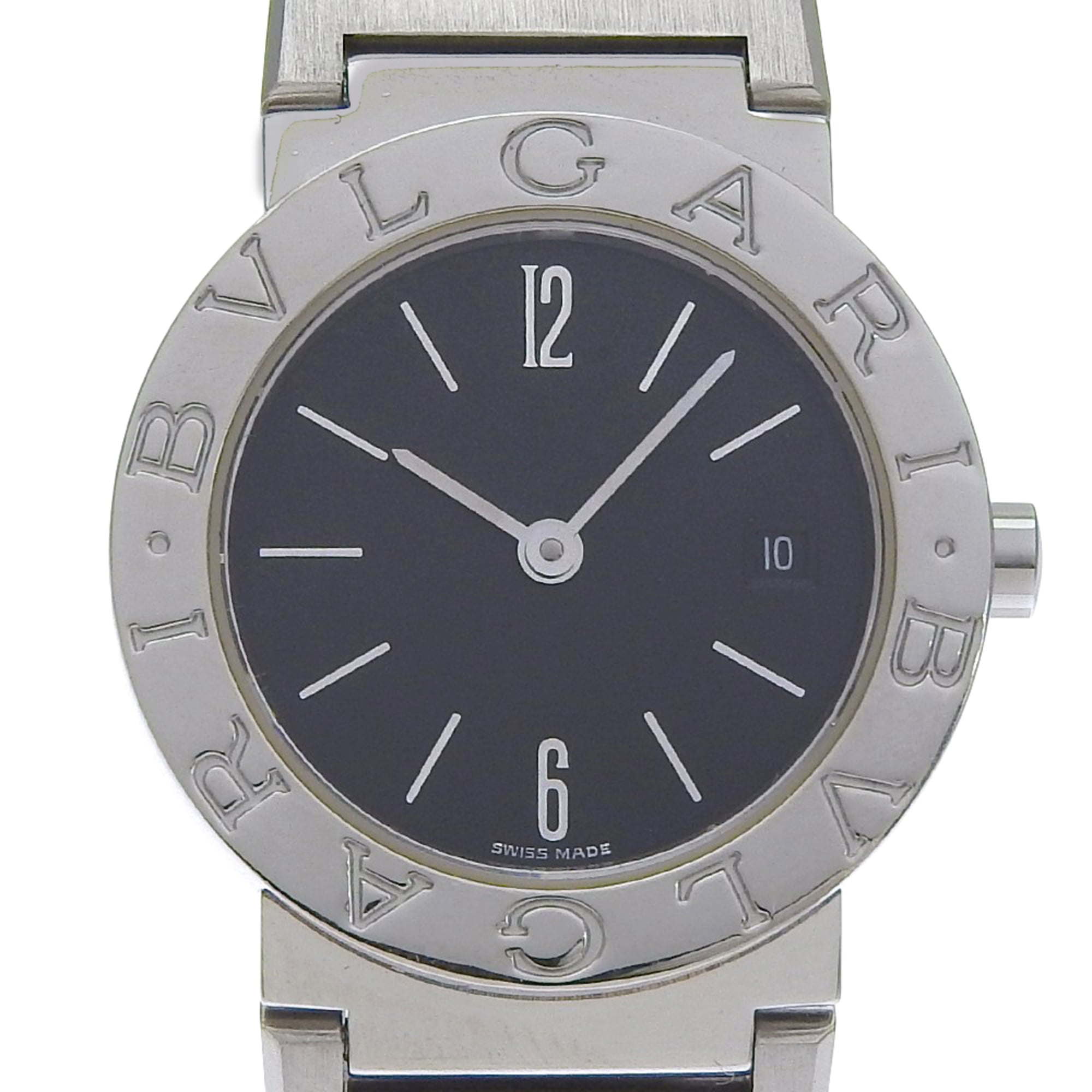 Bvlgari Watch BB26SS Stainless Steel Quartz Analog Display Black Dial Women\'s