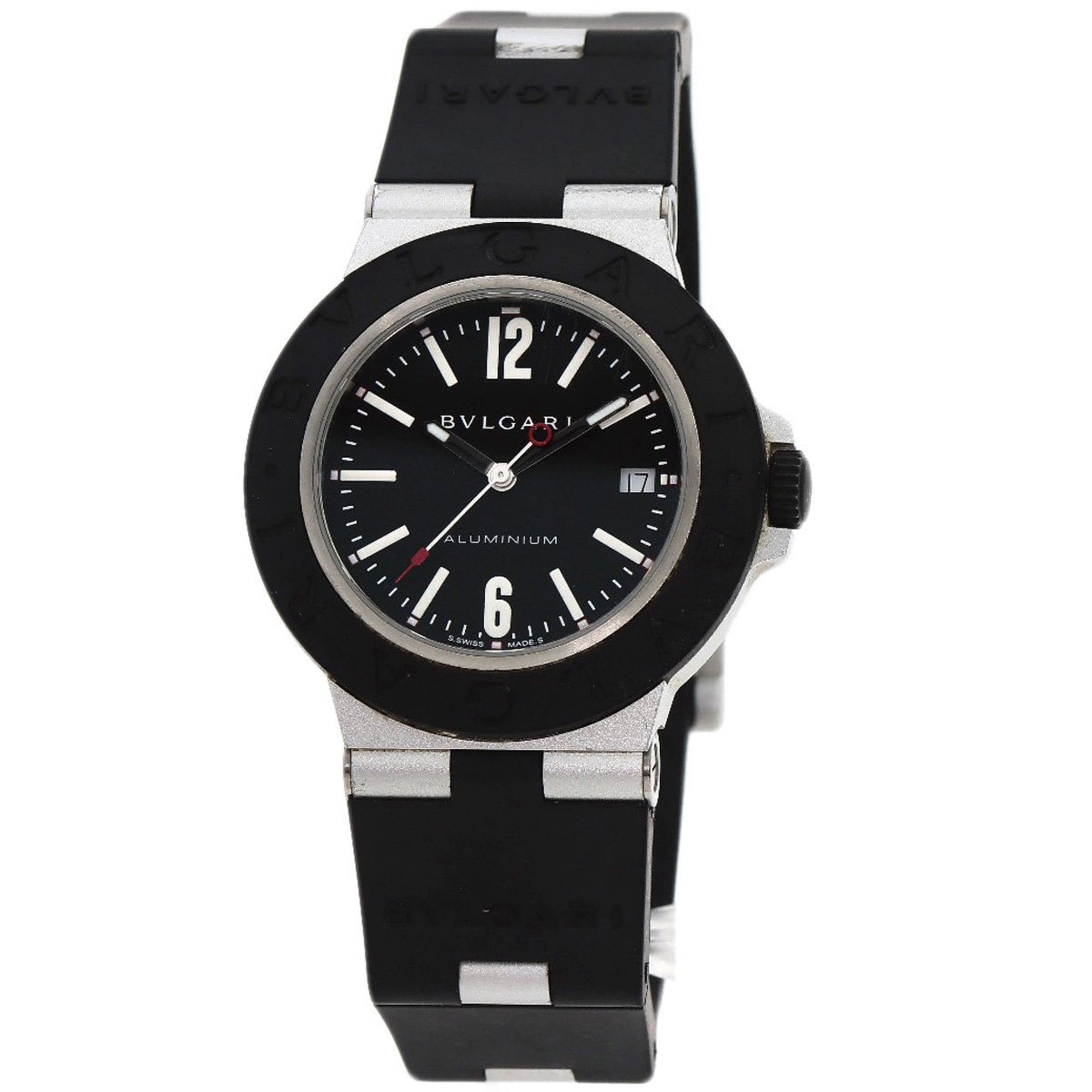 BVLGARI BB40AT Alum Date Watch Rubber Men\'s