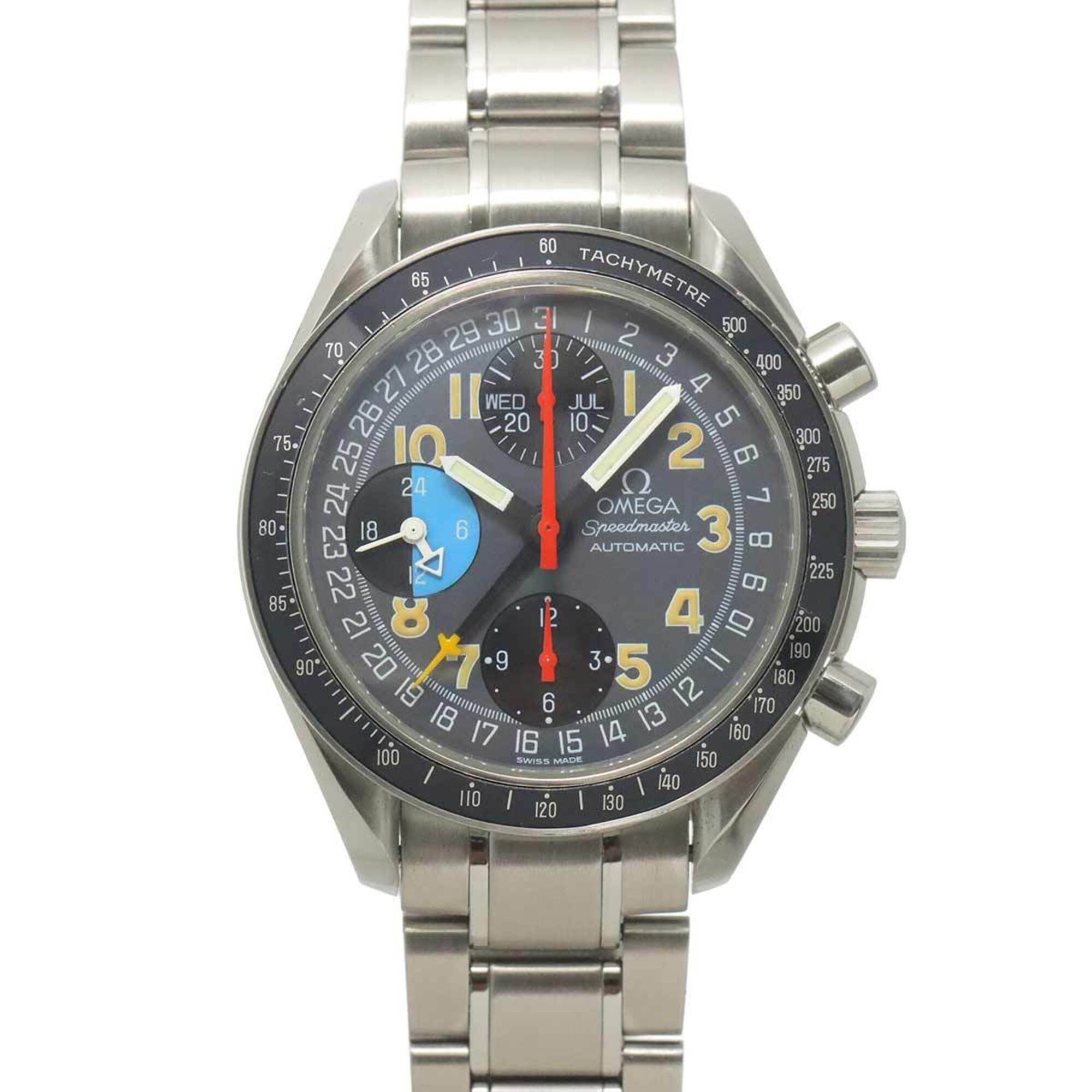 Omega Speedmaster Mark 40 AM PM Triple Calendar 3520 53 Men\'s Watch, Gray, Automatic Movement