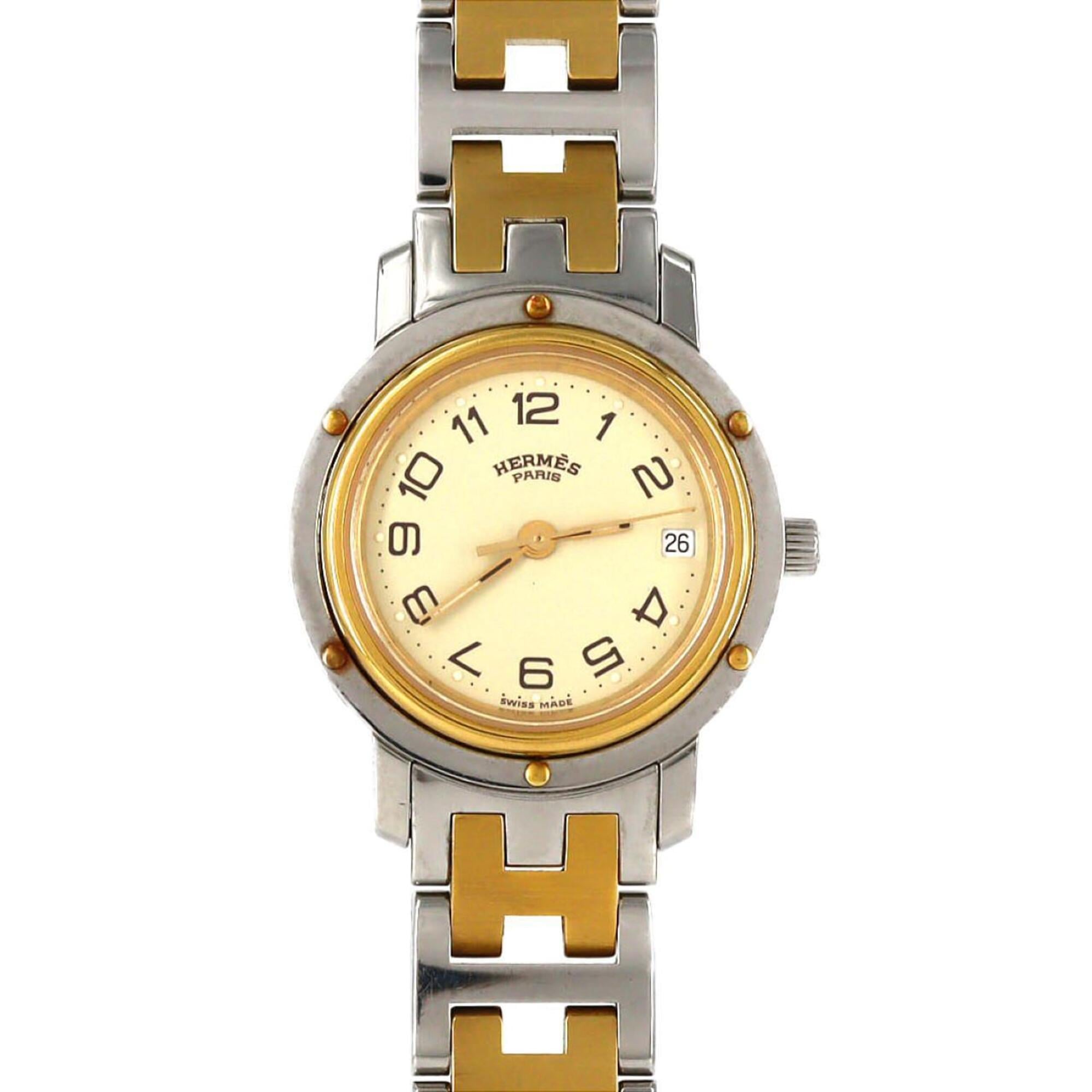 Hermes Clipper Combination SSxGP Quartz Watch