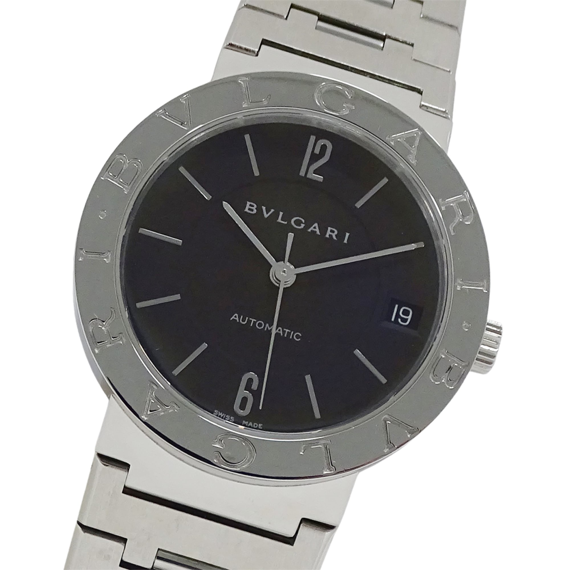 Bulgari BVLGARI Boys\' Watch, Brand: Date Automatic AT Stainless Steel SS BB33SS Silver Black