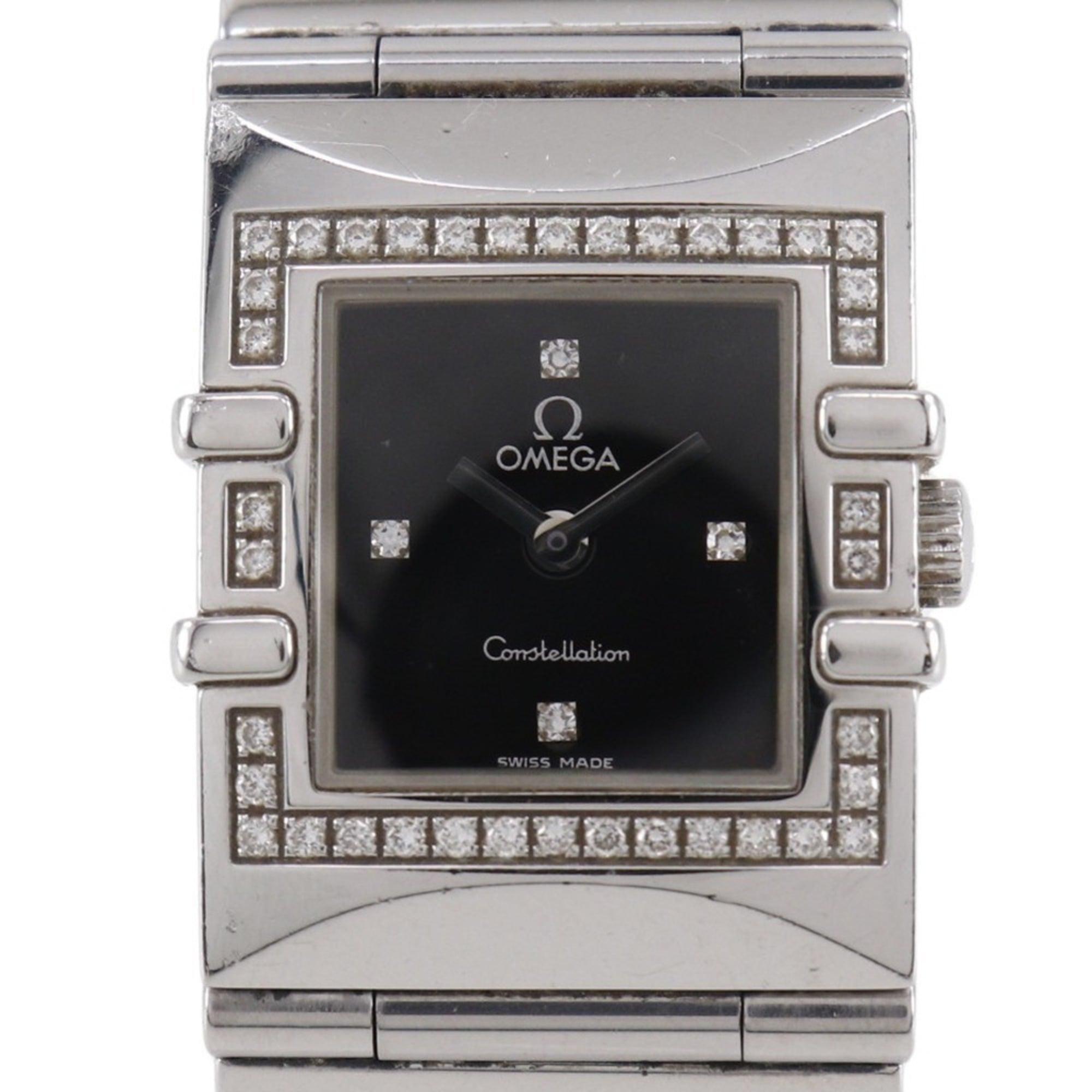 OMEGA Constellation Carree Watch, cal. 1376 1528.46, stainless steel with diamonds, 1998, quartz mov