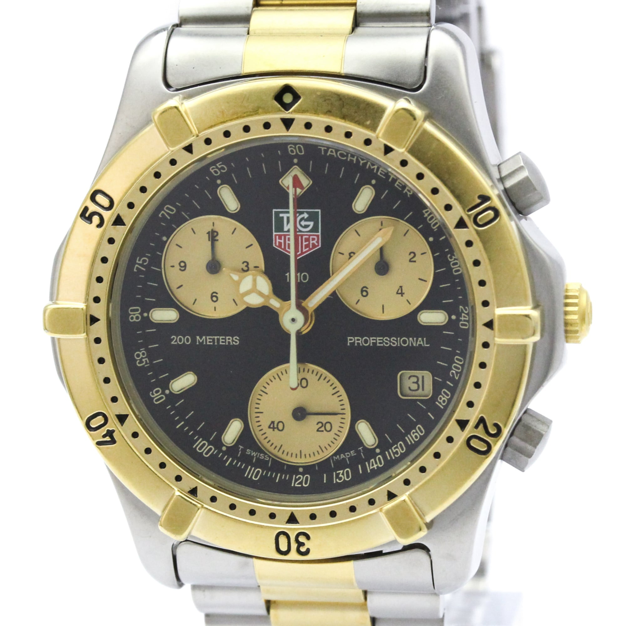 TAG HEUER 2000 Professional Chronograph Gold Plated Steel Watch CE1120