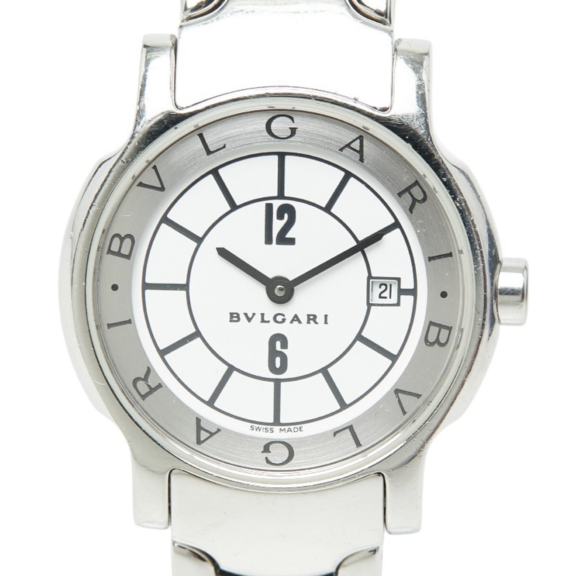 Bulgari Solotempo ST29S Quartz Watch, White Dial, Stainless Steel, Women\'s, BVLGARI