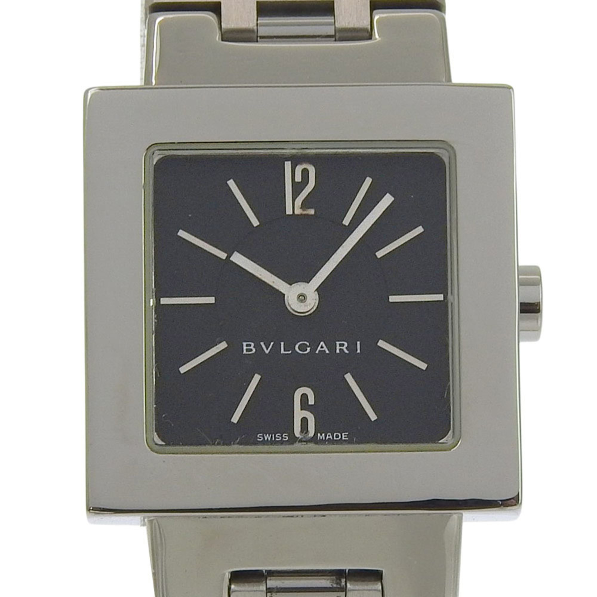 Bulgari BVLGARI Quadlard Watch SQ22SS Stainless Steel Black Quartz Analog Dial Women\'s