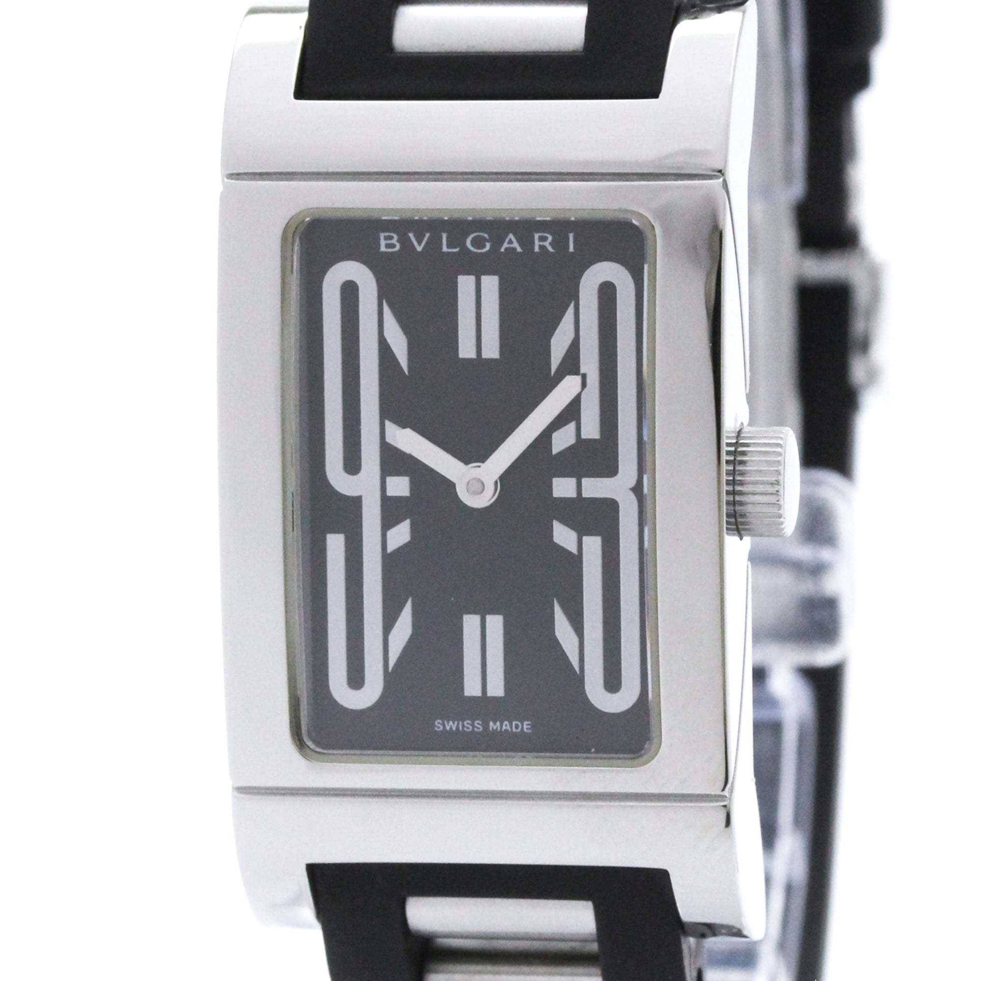 BVLGARI Rettangolo Stainless Steel Quartz Ladies Watch RT39S Polished
