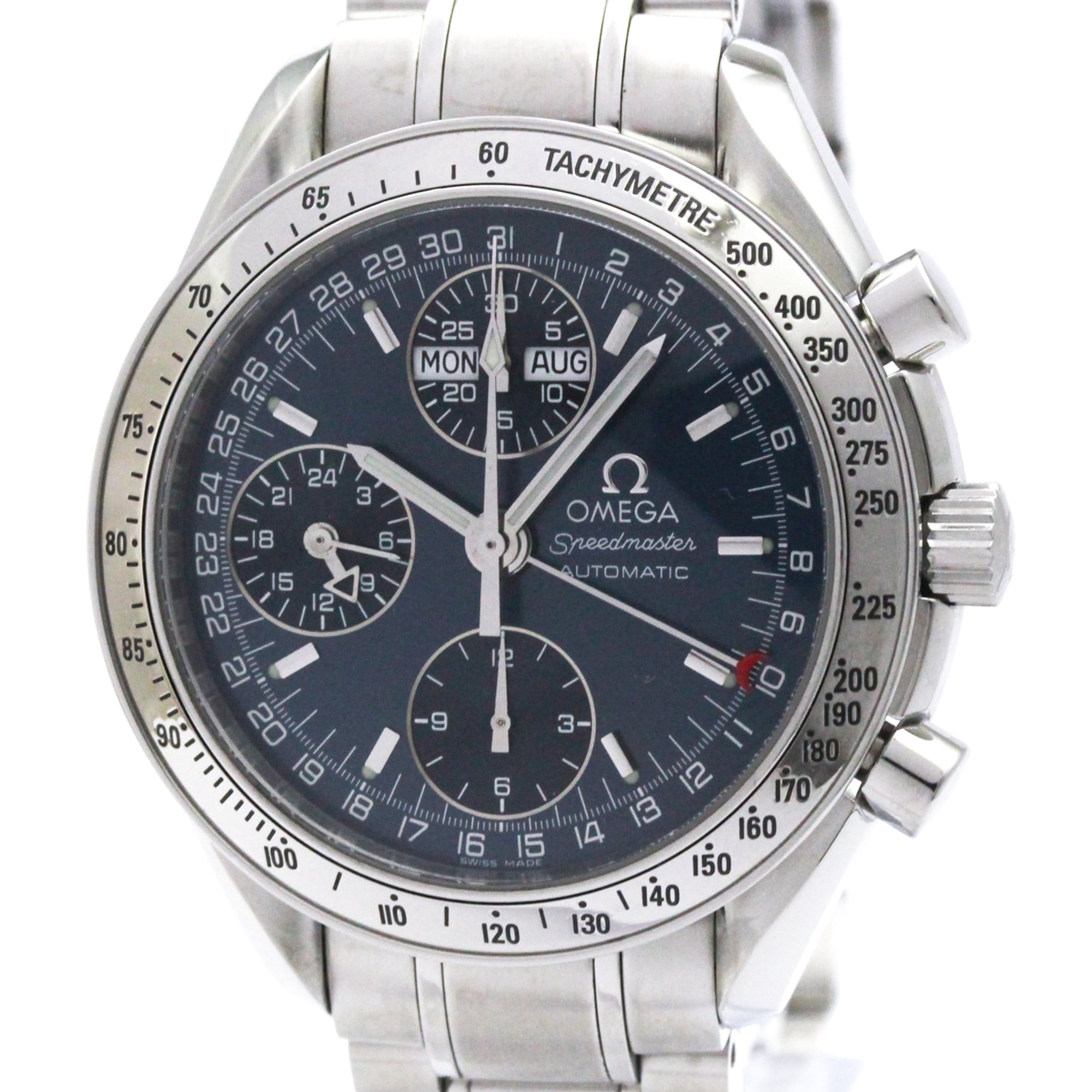 OMEGA Speedmaster Triple Date Steel Automatic Watch 3523.80 Polished