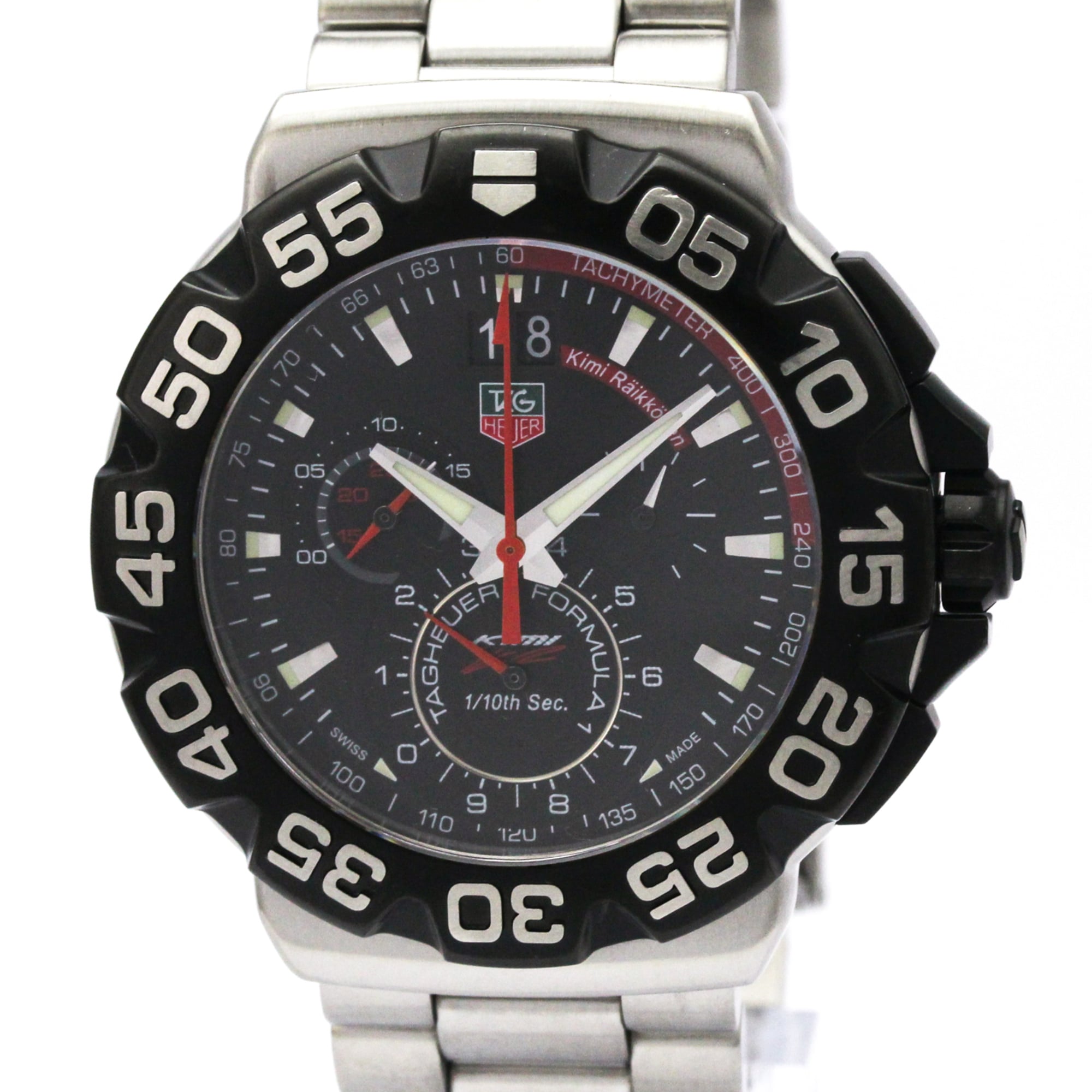 TAG Heuer Formula 1 Kimi Raikkonen Grande Date Watch CAH1014 Polished