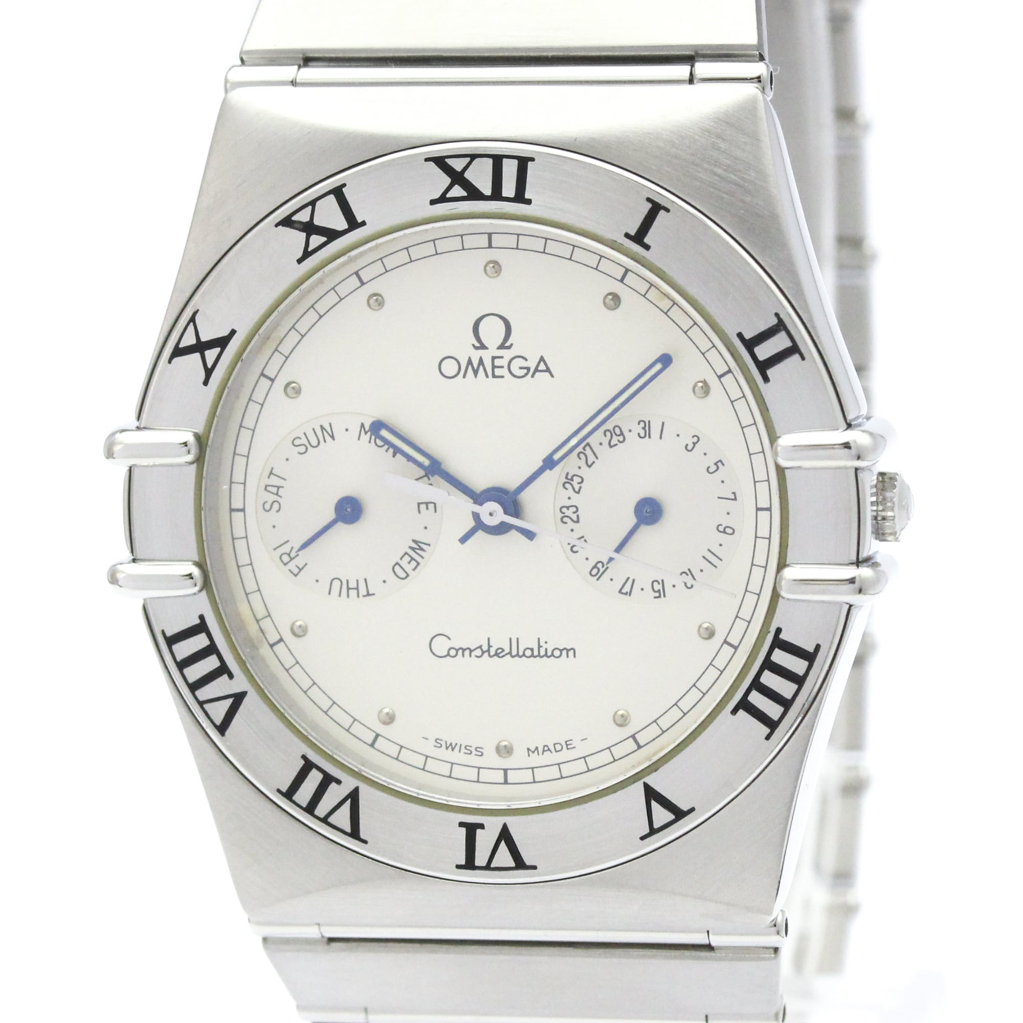 OMEGA Constellation Day Date Steel Quartz Mens Watch 396.1070 Polished